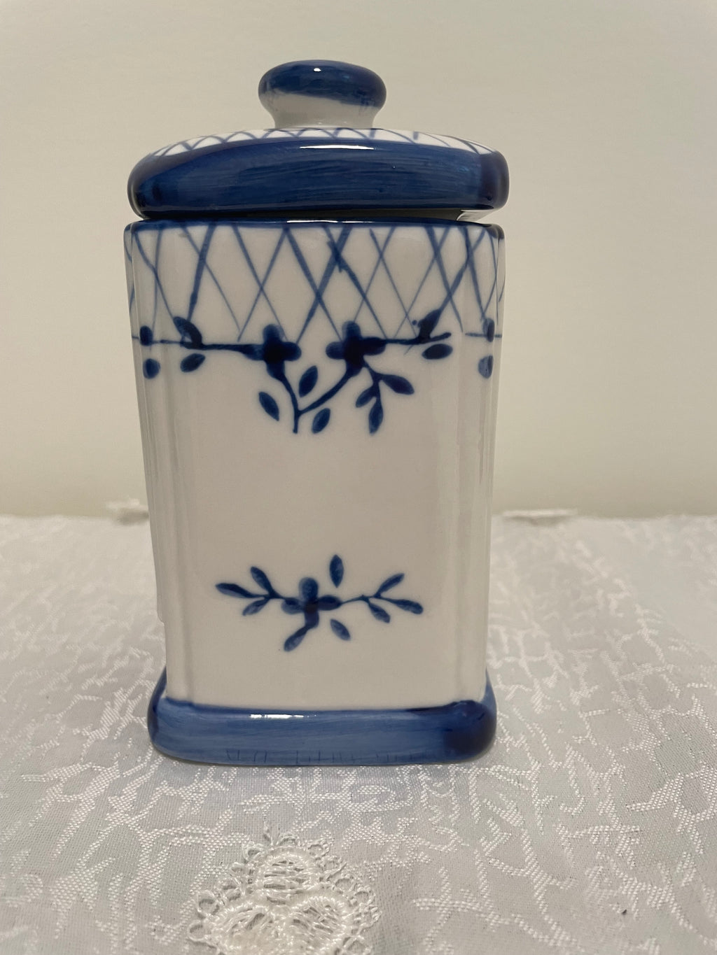 Blue and White tea bag holder