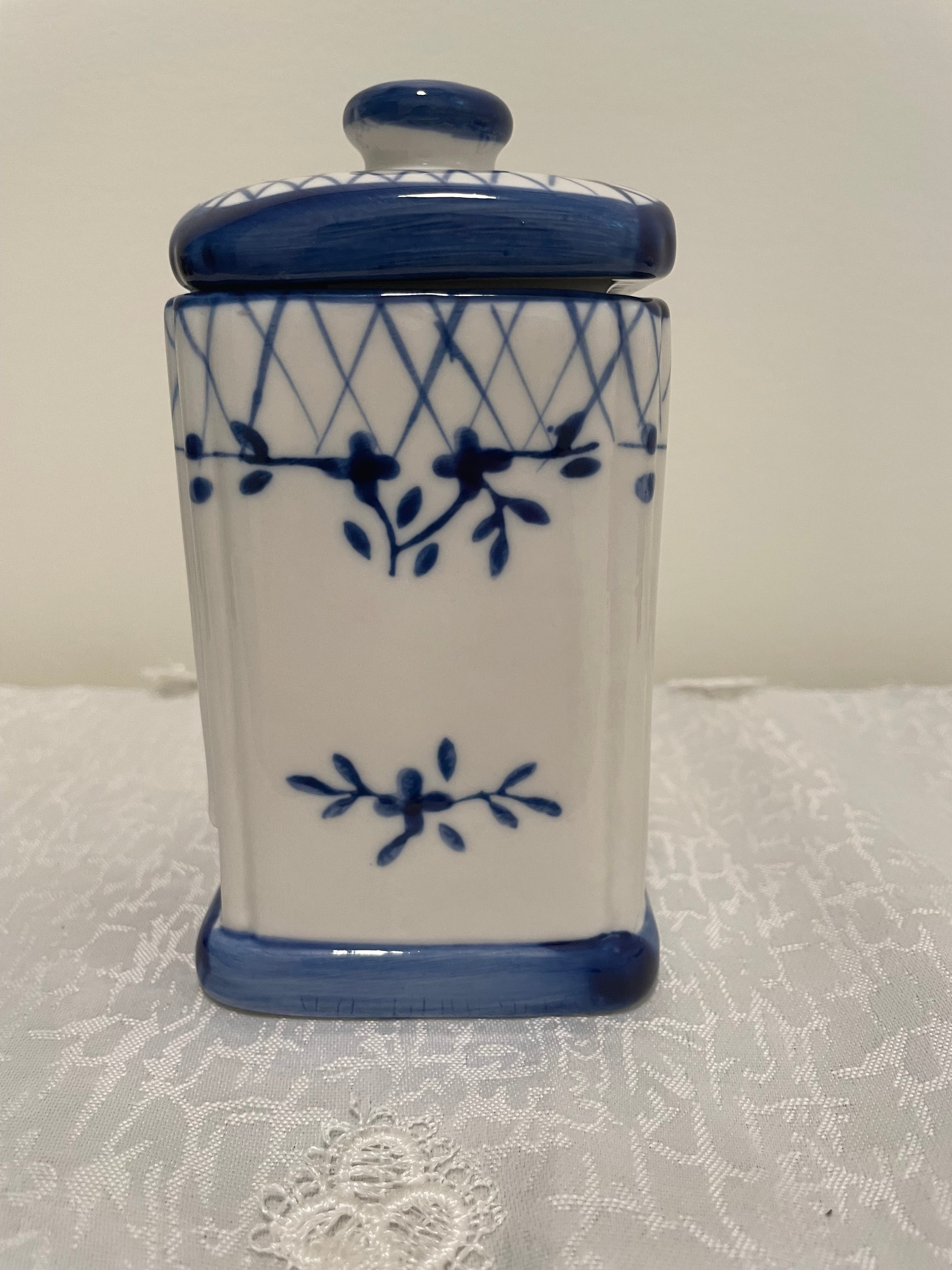 Blue and White tea bag holder