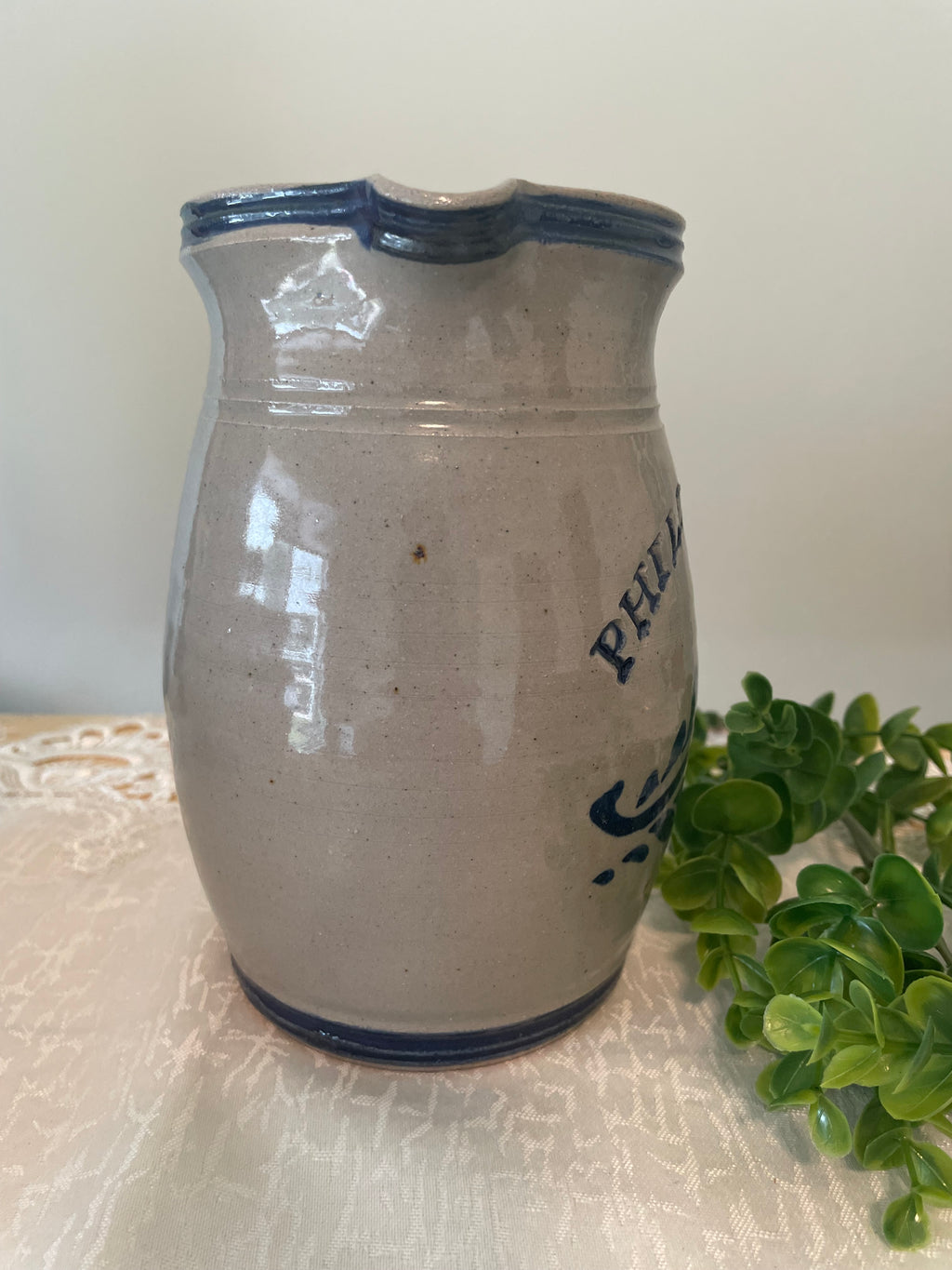 Westerwald pottery stoneware salt glaze pitcher