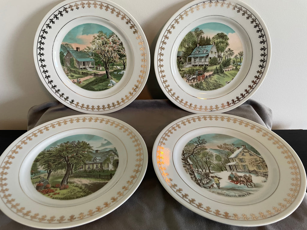 Currier & Ives “The Four Seasons” 1980 plates