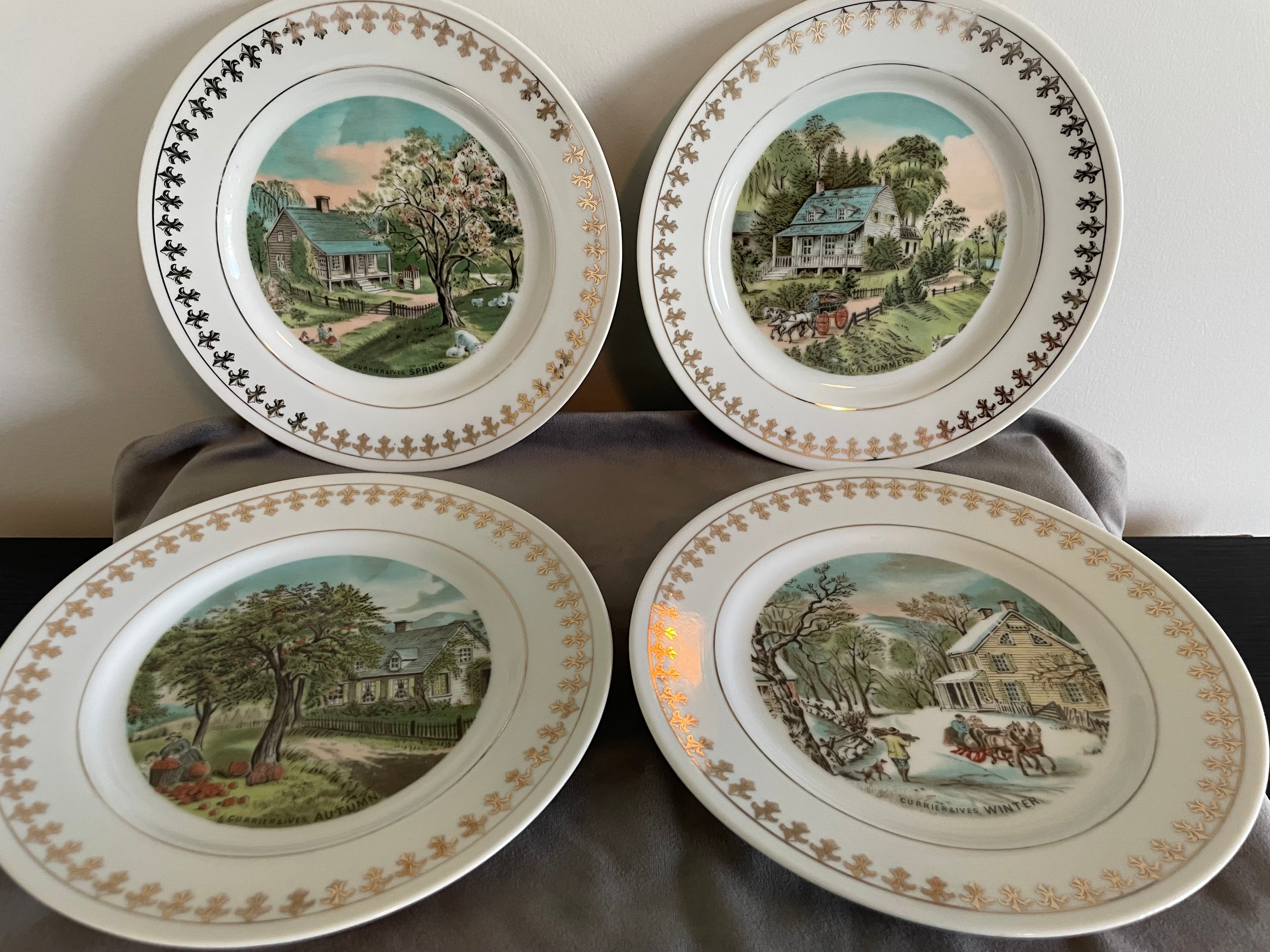 Currier & Ives “The Four Seasons” 1980 plates