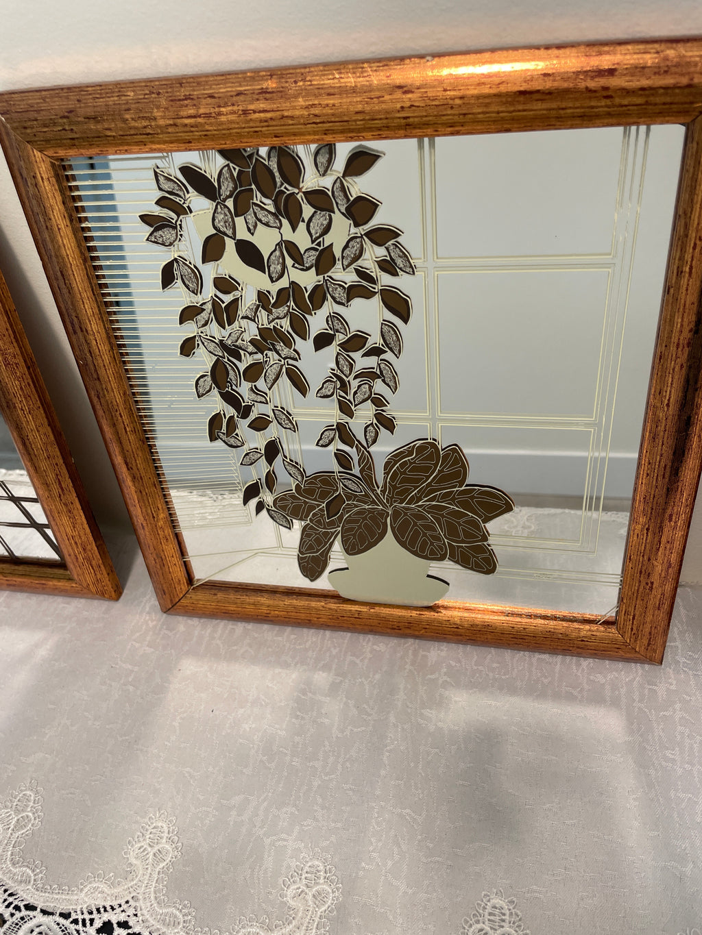 Roslof reverse-painted mirrors