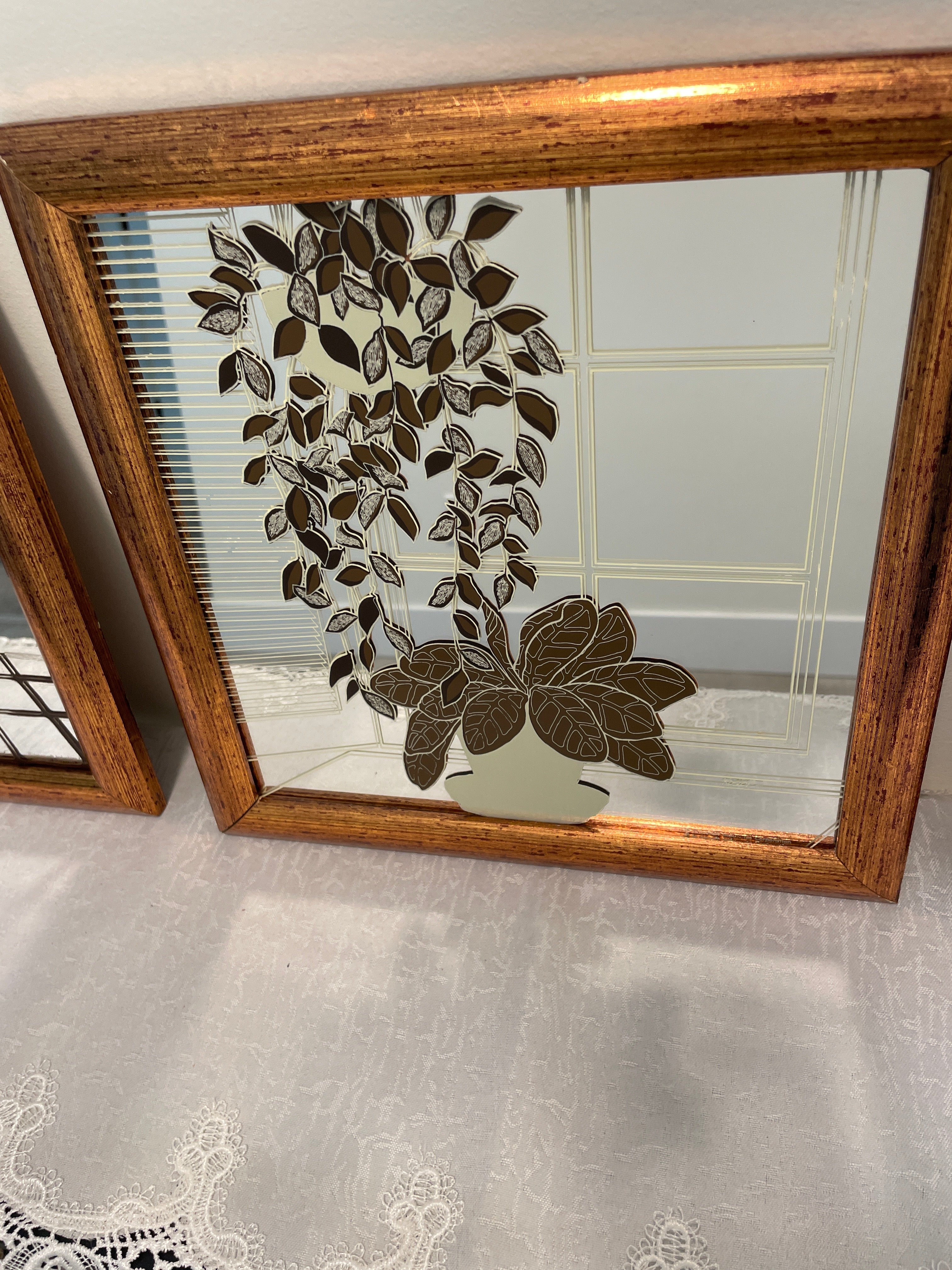 Roslof reverse-painted mirrors
