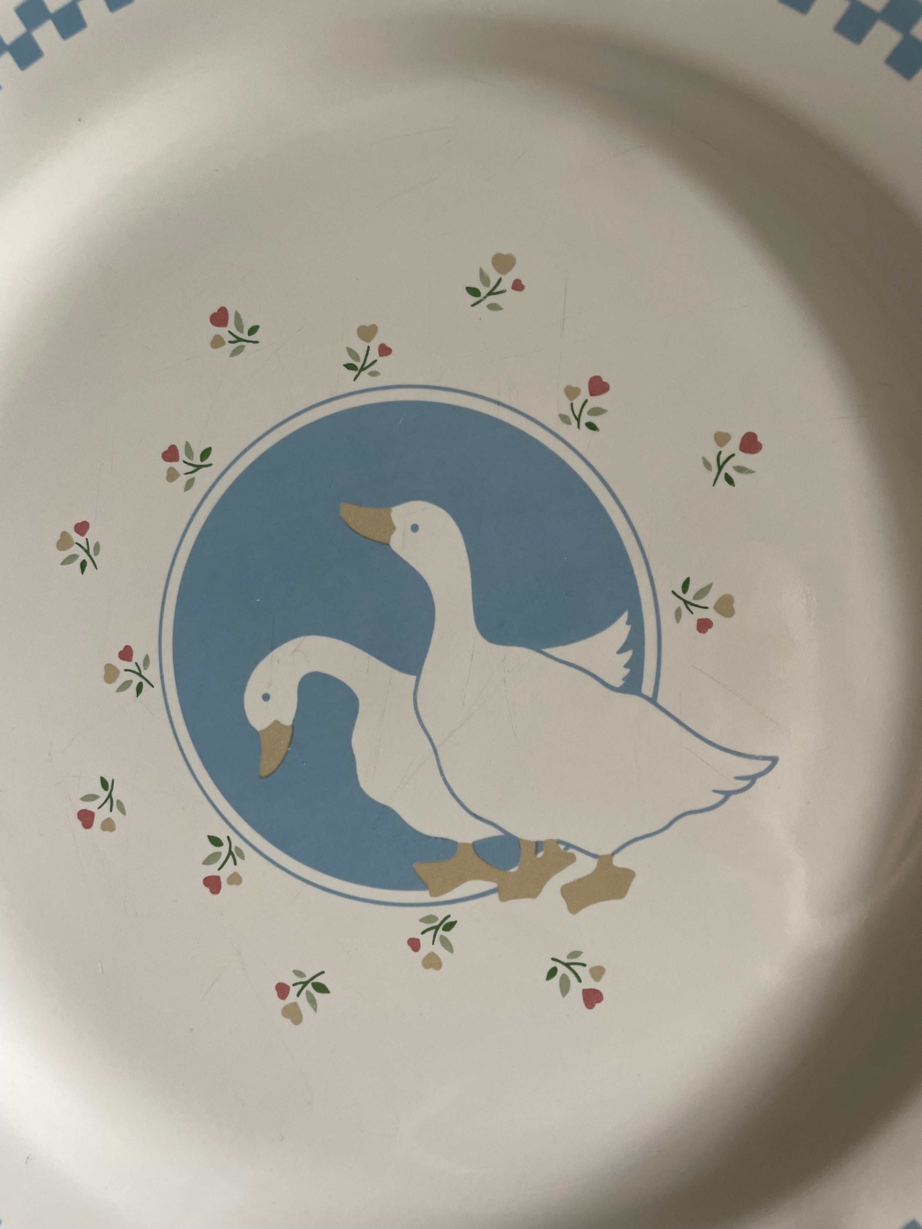 Moonlight goose stoneware plate