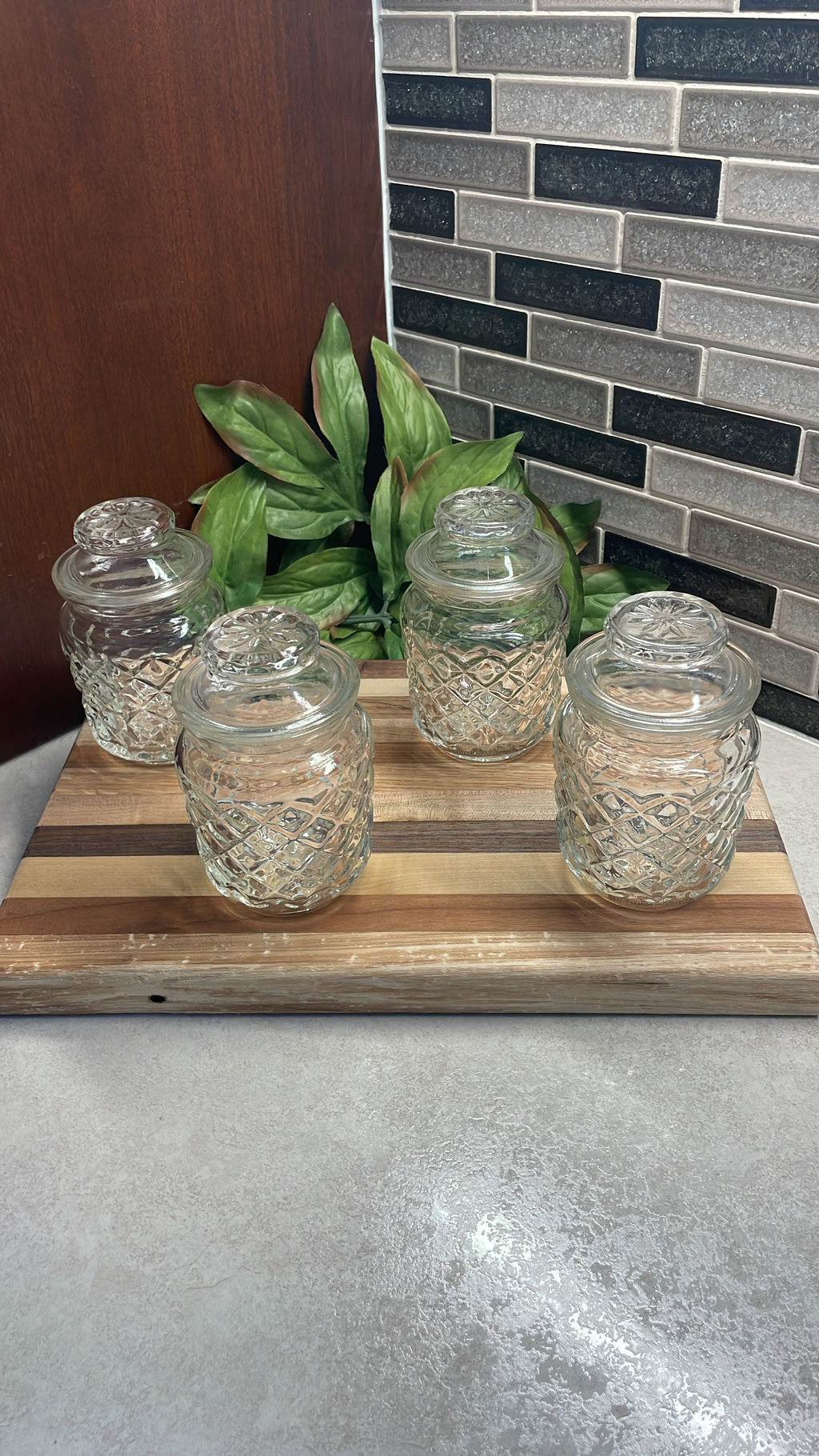 Set of 4 Glass Apothecary jars