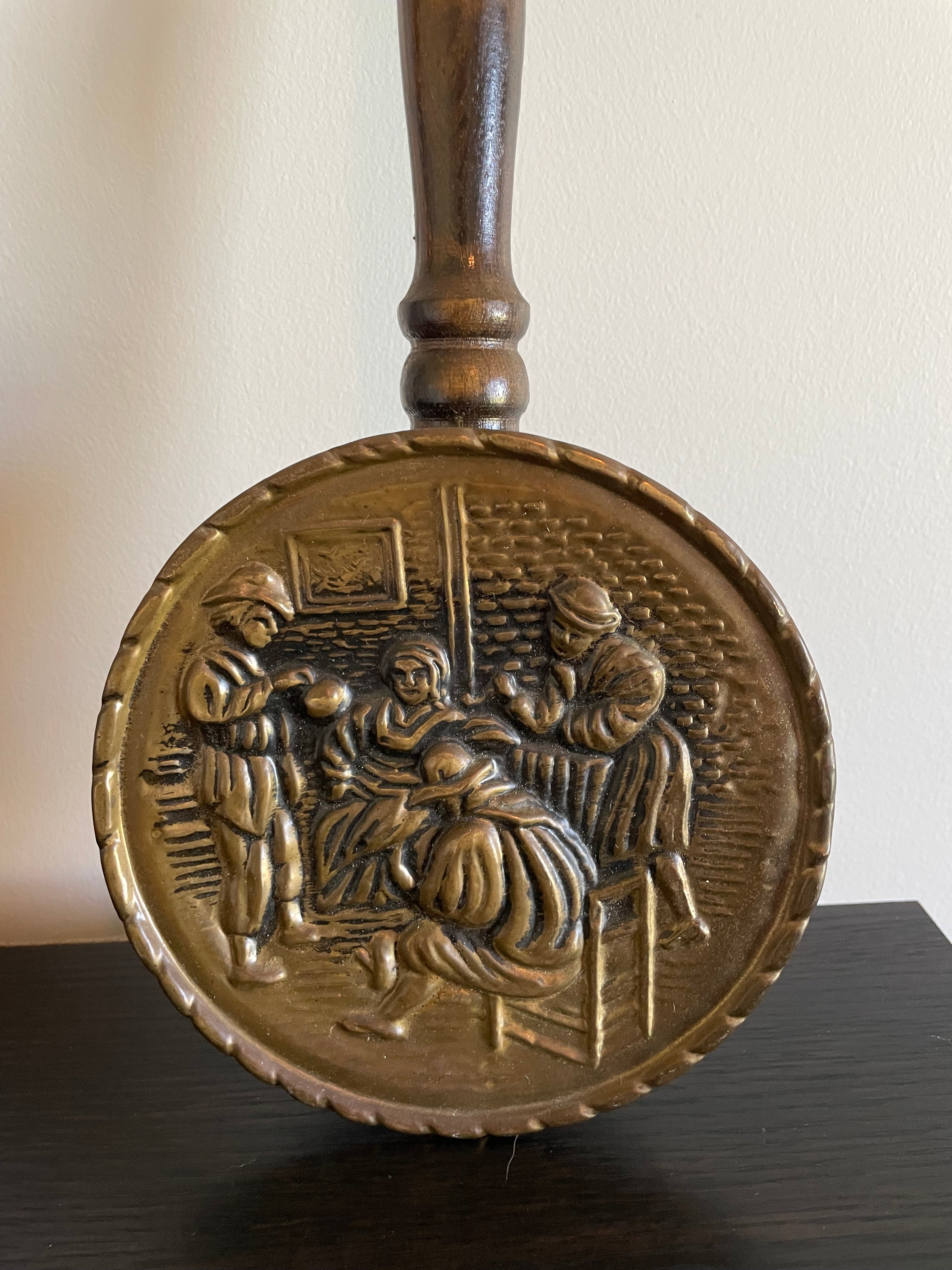 Vintage brass England bed warmer