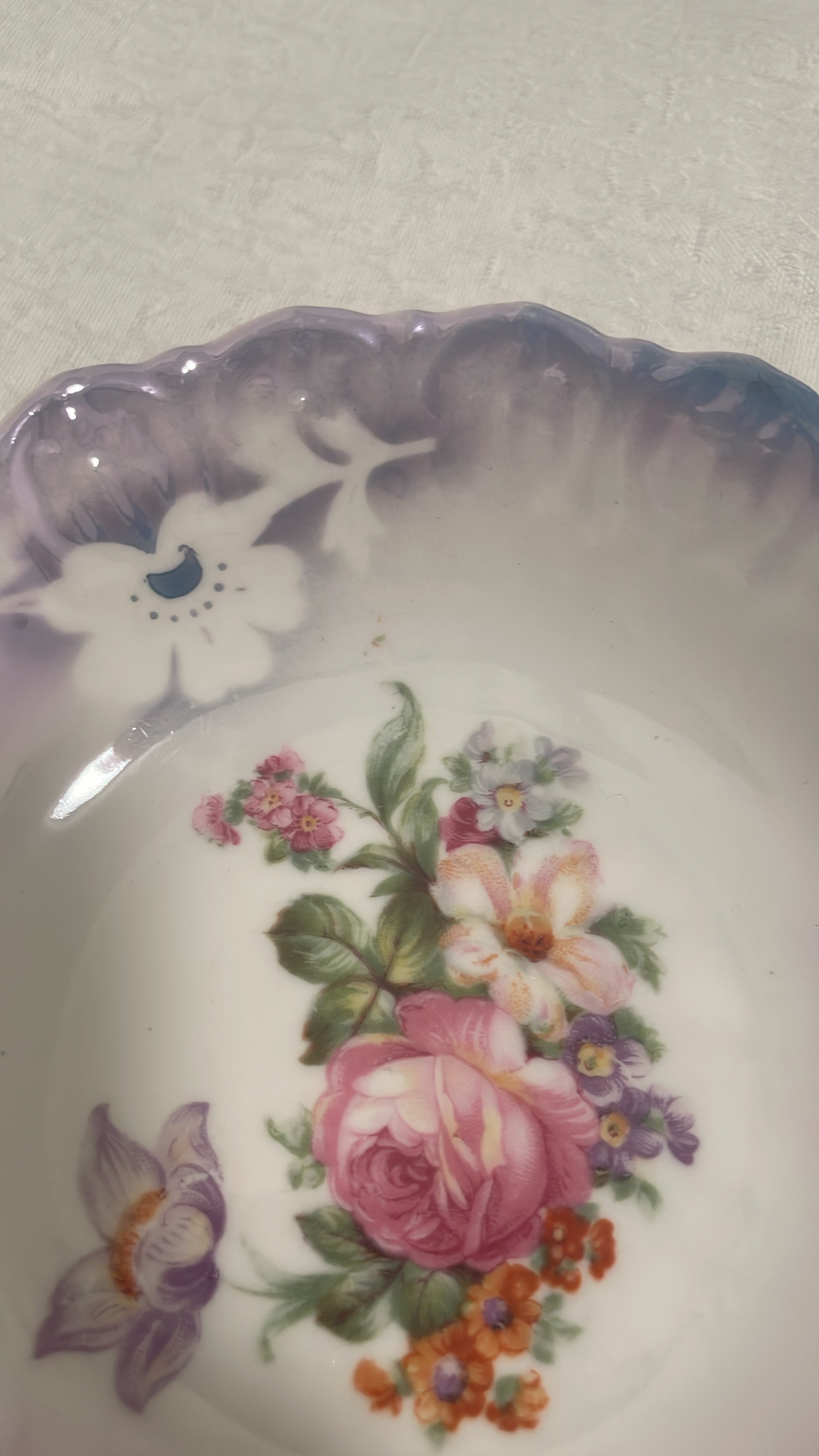 Bavaria 5-piece set Porcelain Floral Luster Serving & Berry Bowls