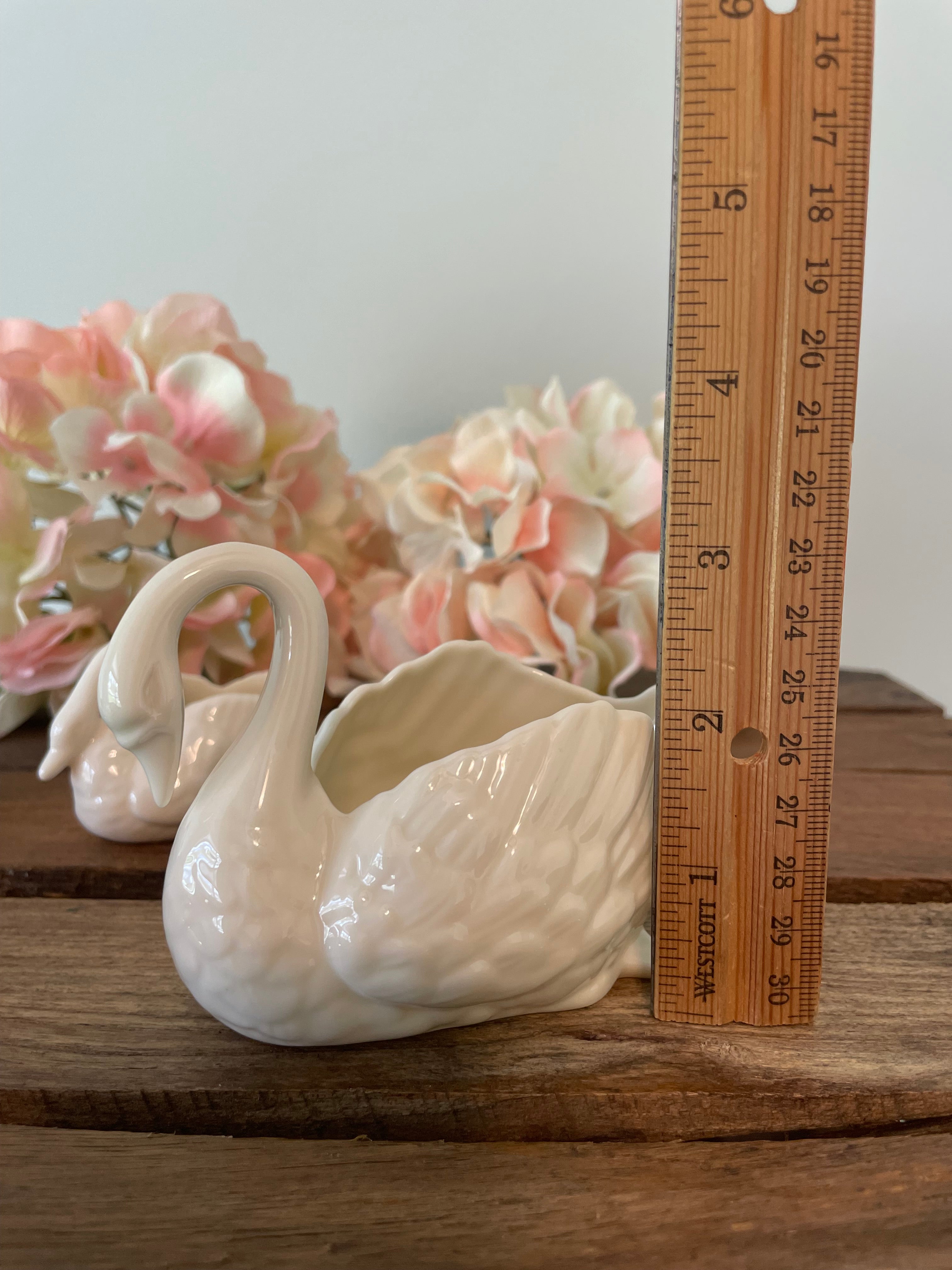 Vintage Lenox Ivory Swans porcelain dish