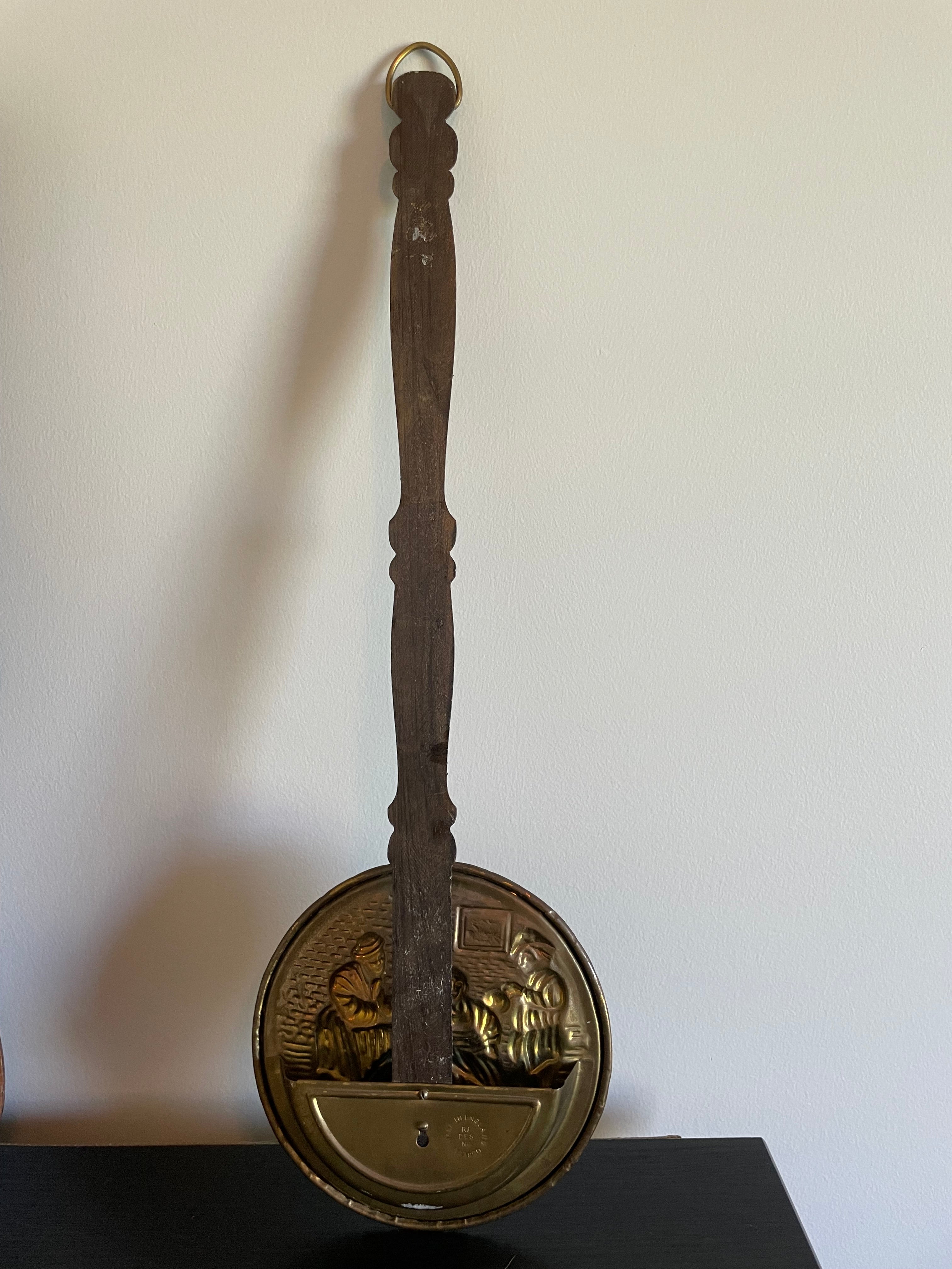 Vintage brass England bed warmer