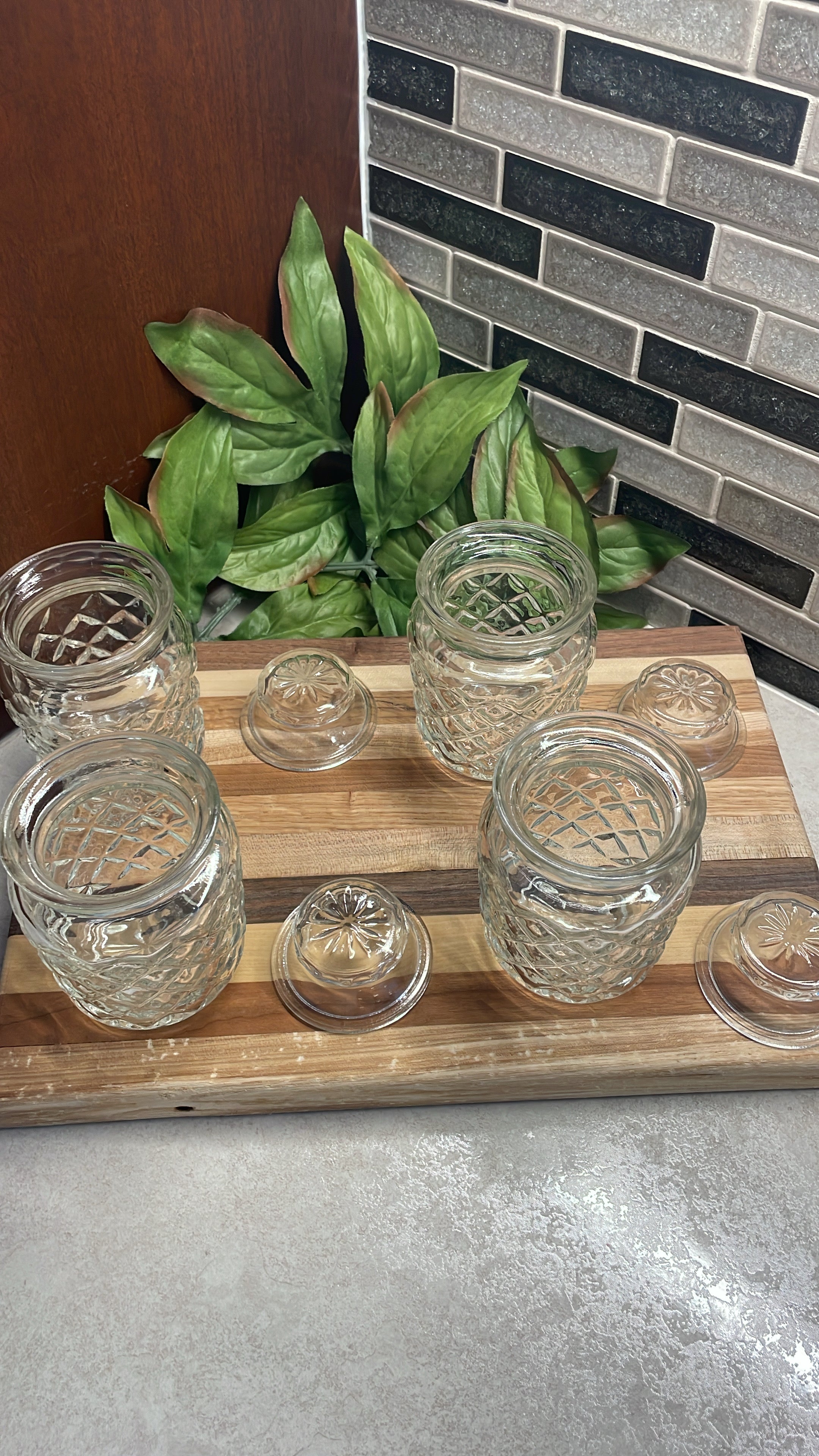 Set of 4 Glass Apothecary jars