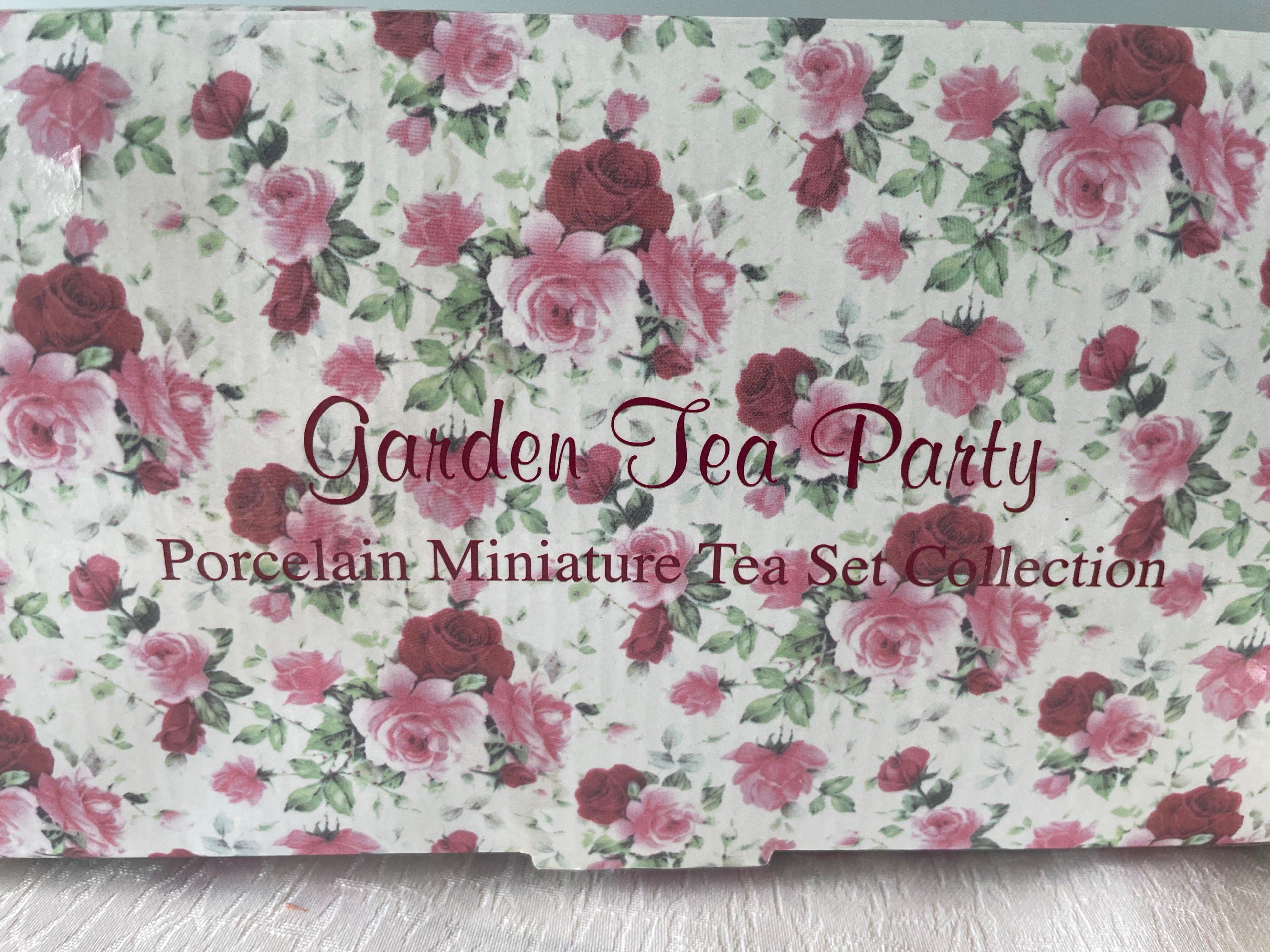 Adorable "Garden Tea Party" porcelain miniature tea set
