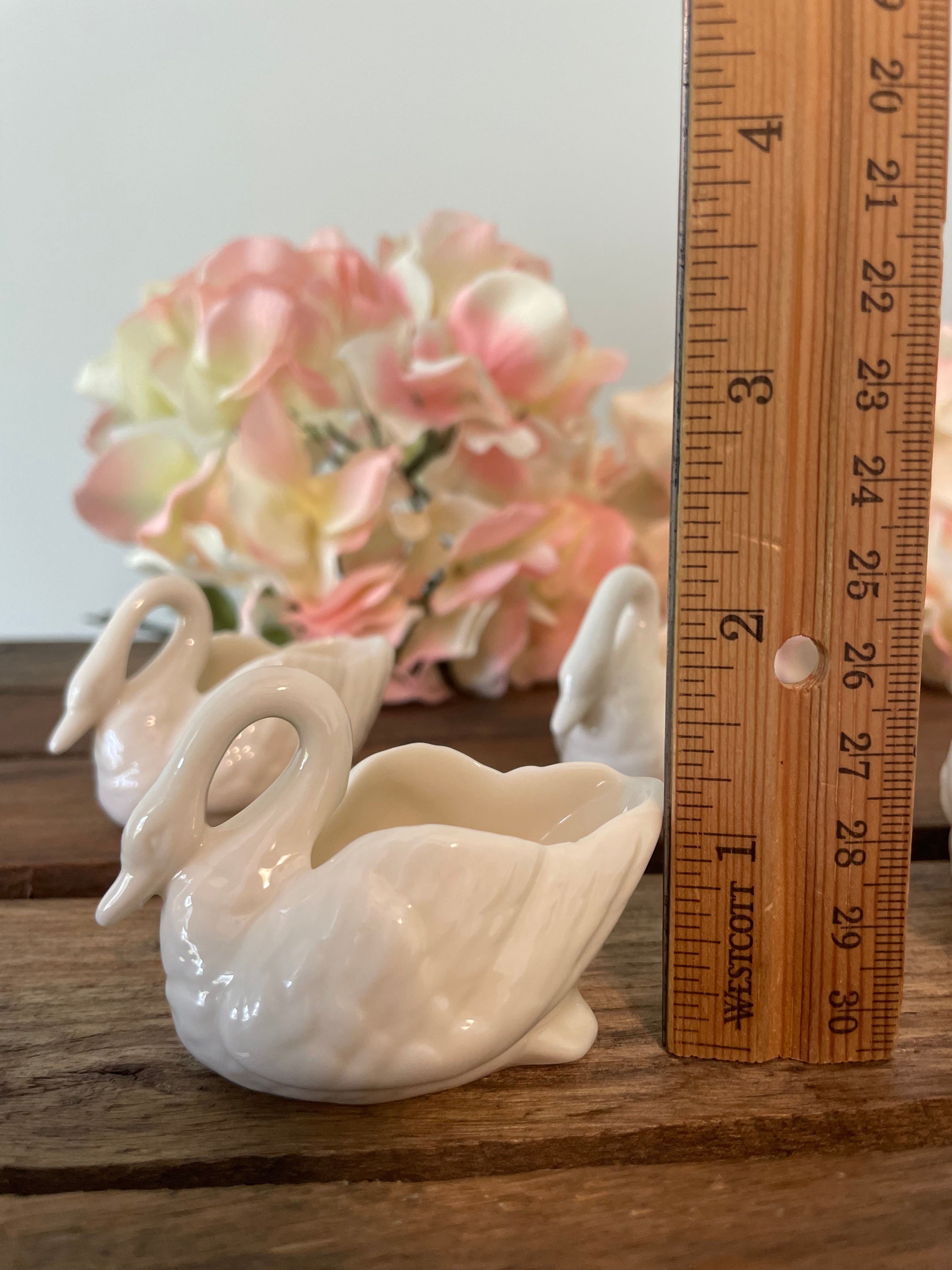 Vintage Lenox Ivory Swans porcelain dish
