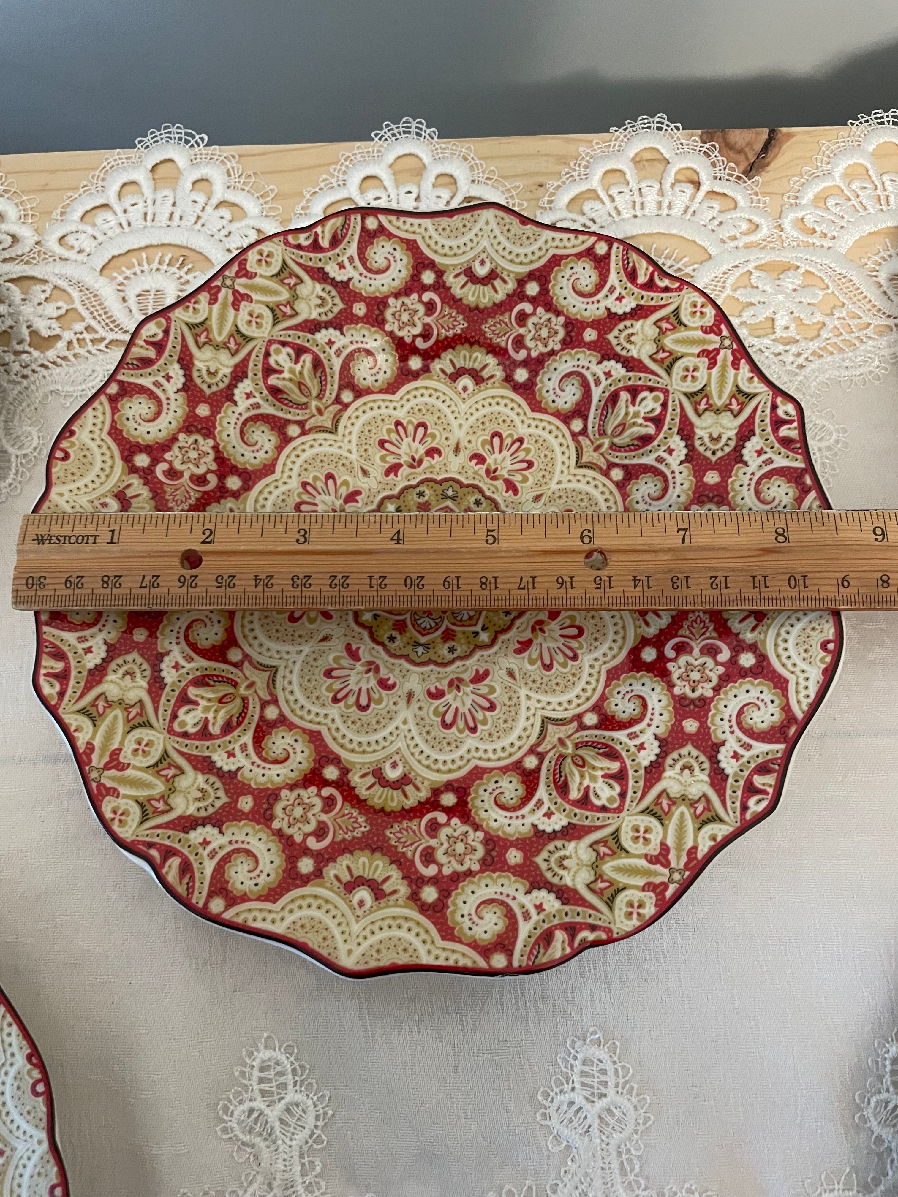 222 Fifth Lyria Saffron 8.5” plates