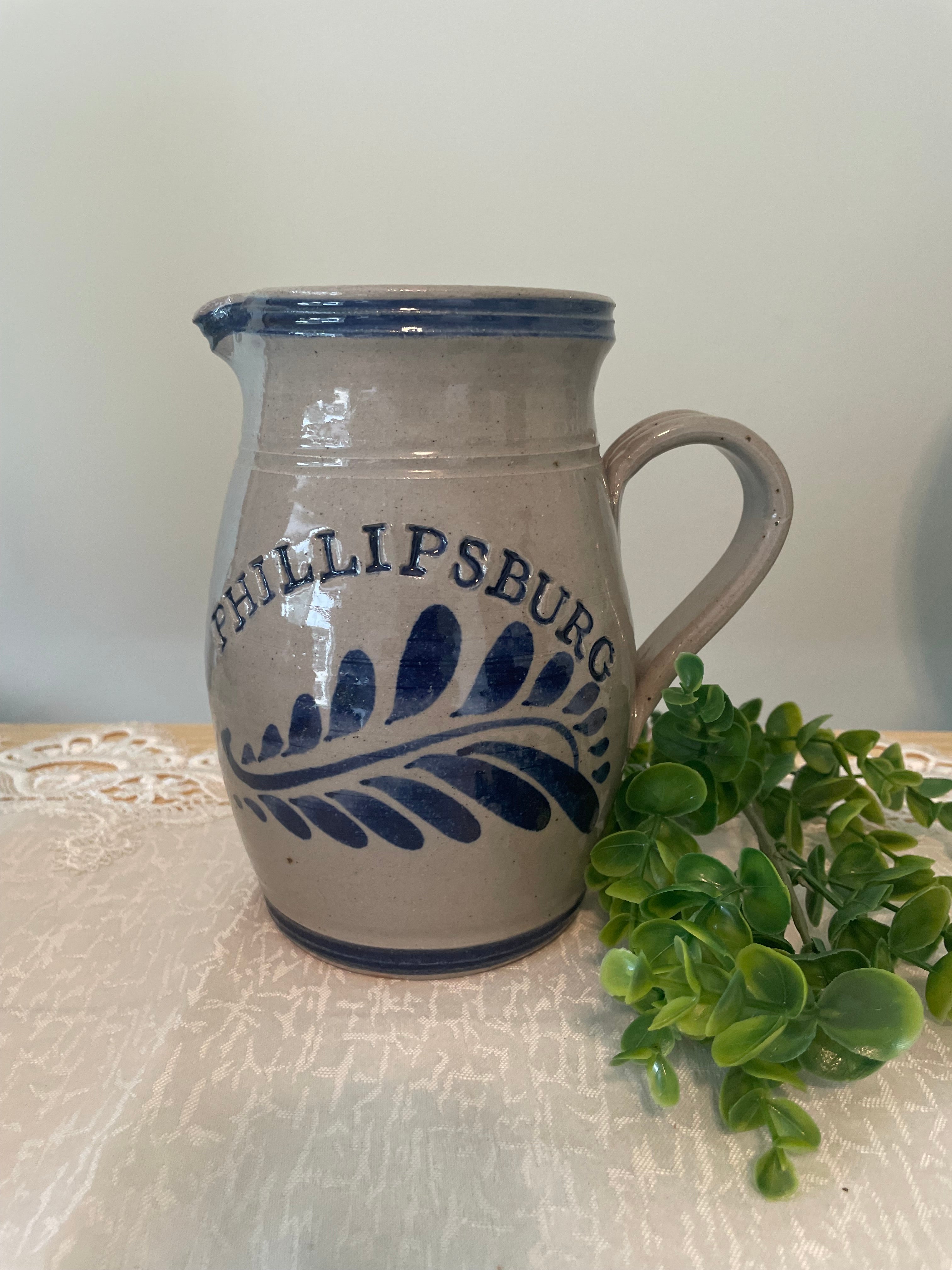Westerwald pottery stoneware salt glaze pitcher