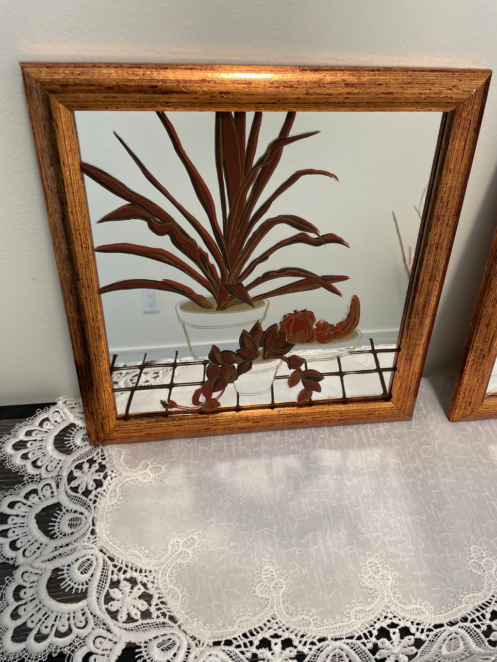Roslof reverse-painted mirrors