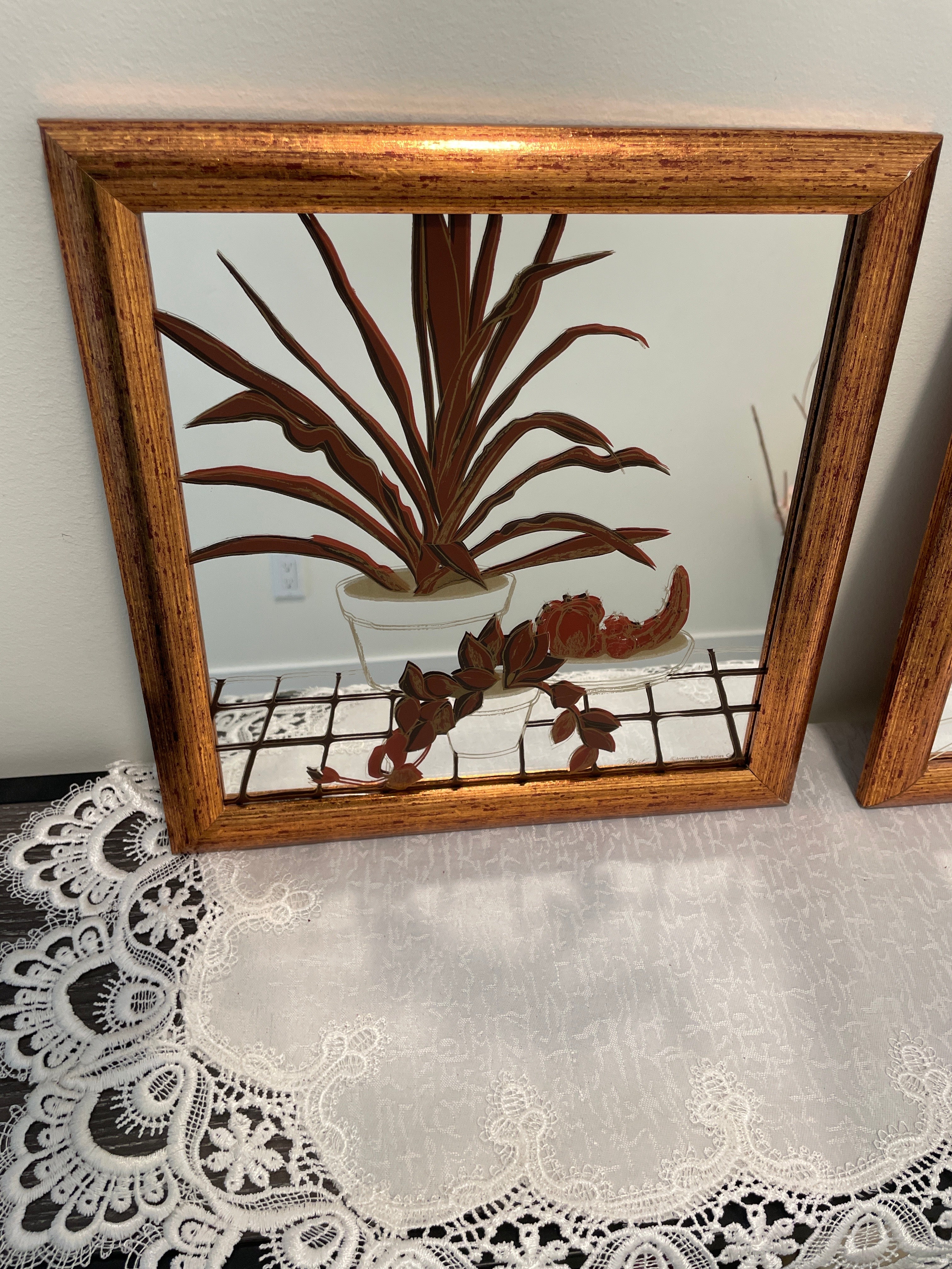 Roslof reverse-painted mirrors