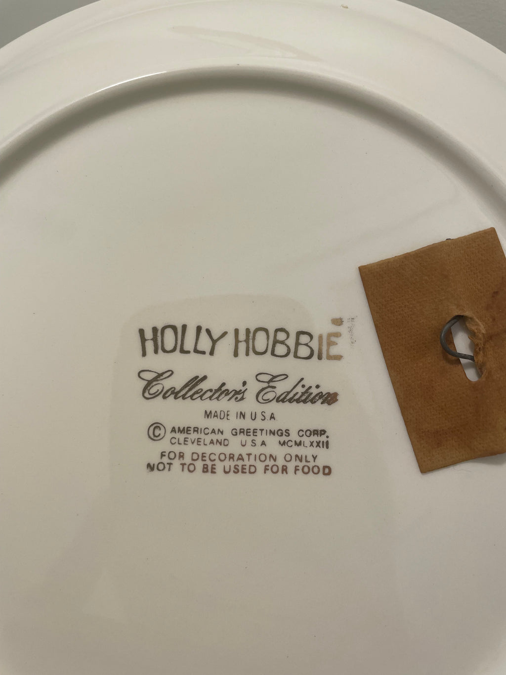 1972 Holly Hobbie Collector's Edition plate