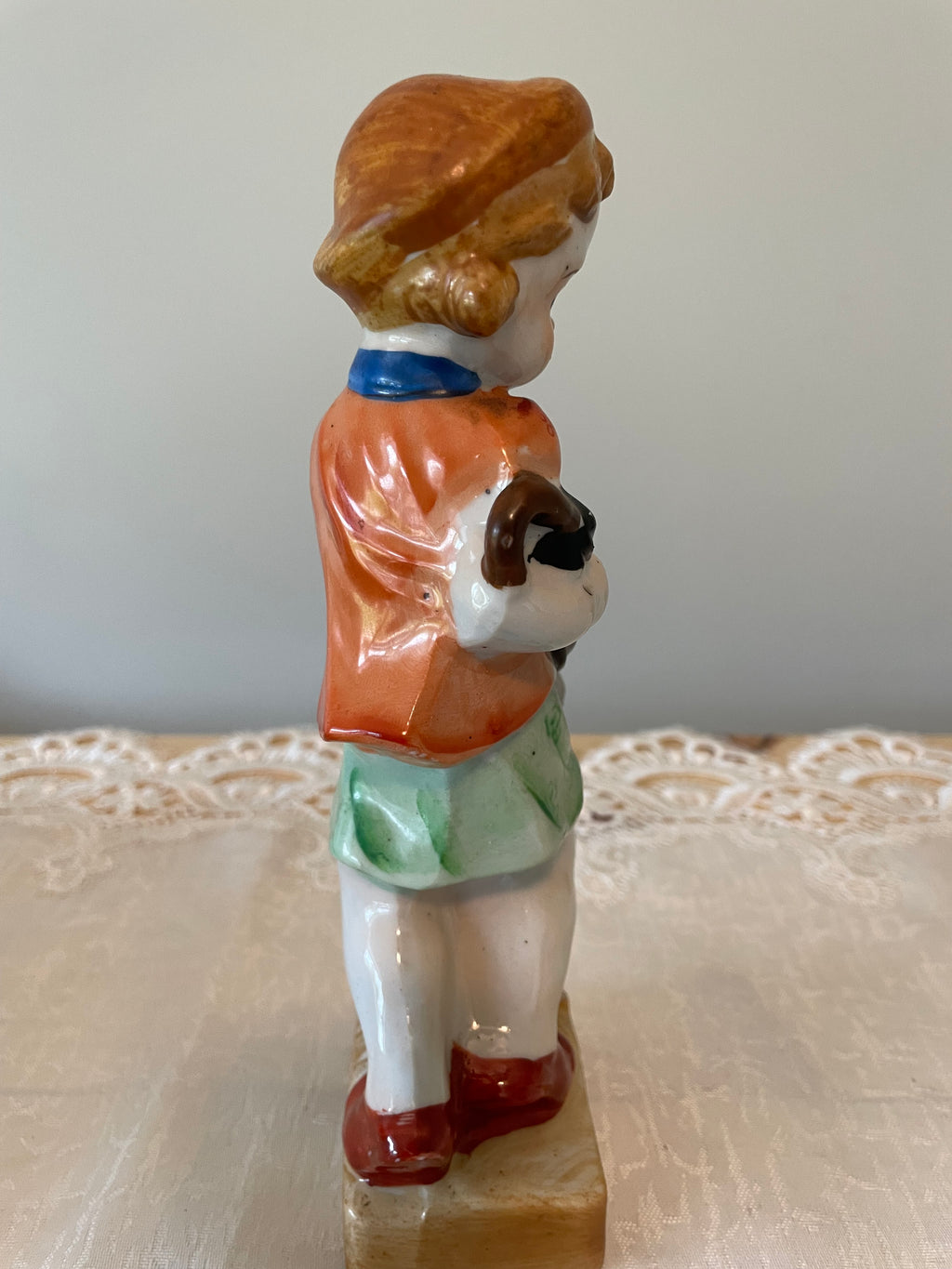 Vintage Japan hand painted boy and girl figurines