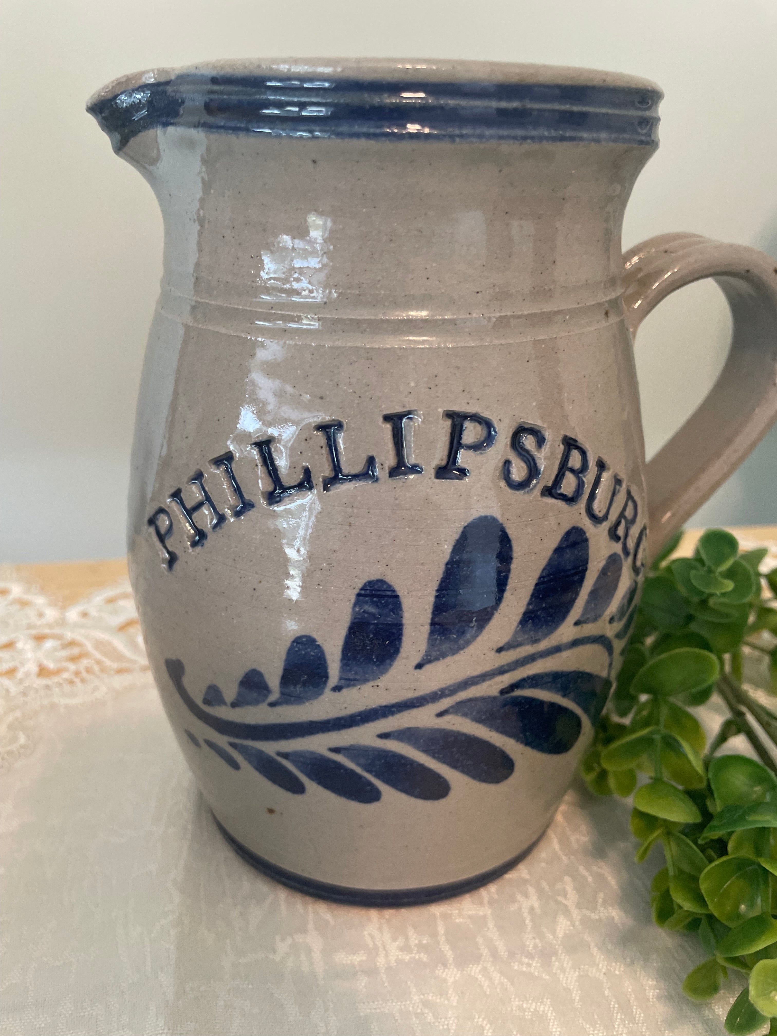 Westerwald pottery stoneware salt glaze pitcher