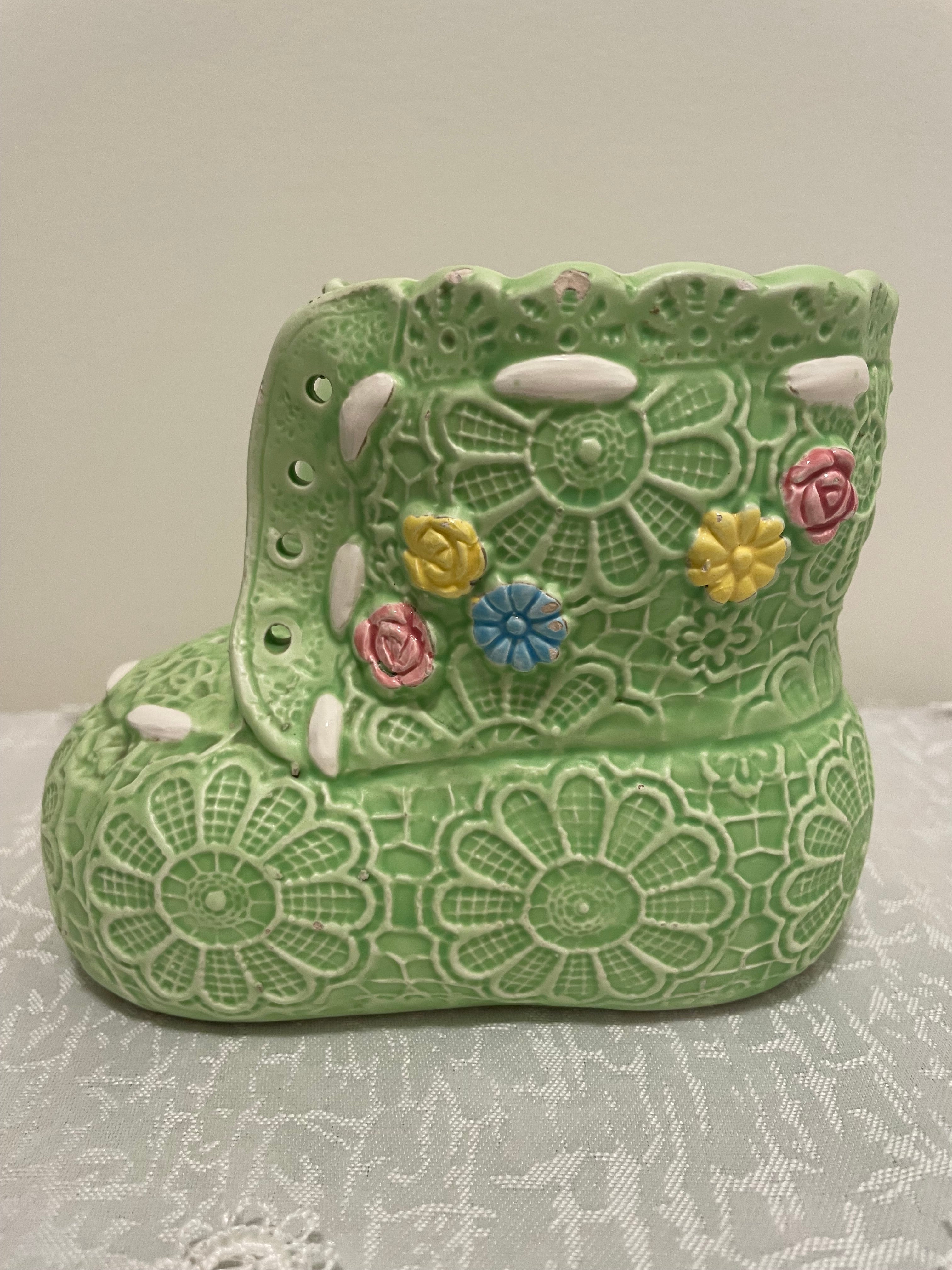 Vintage Baby Bootie Planter Japan