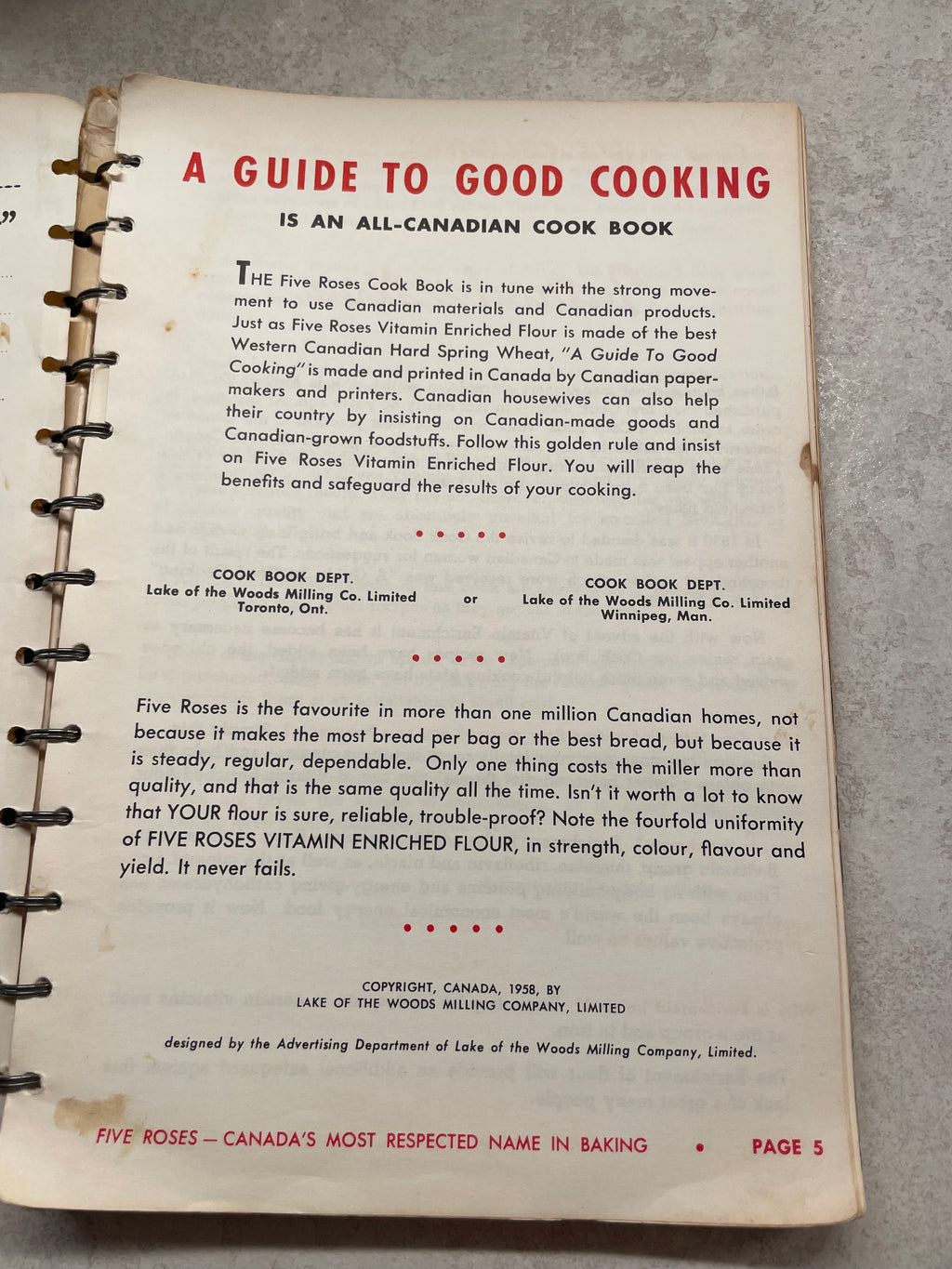Five Roses cookbook