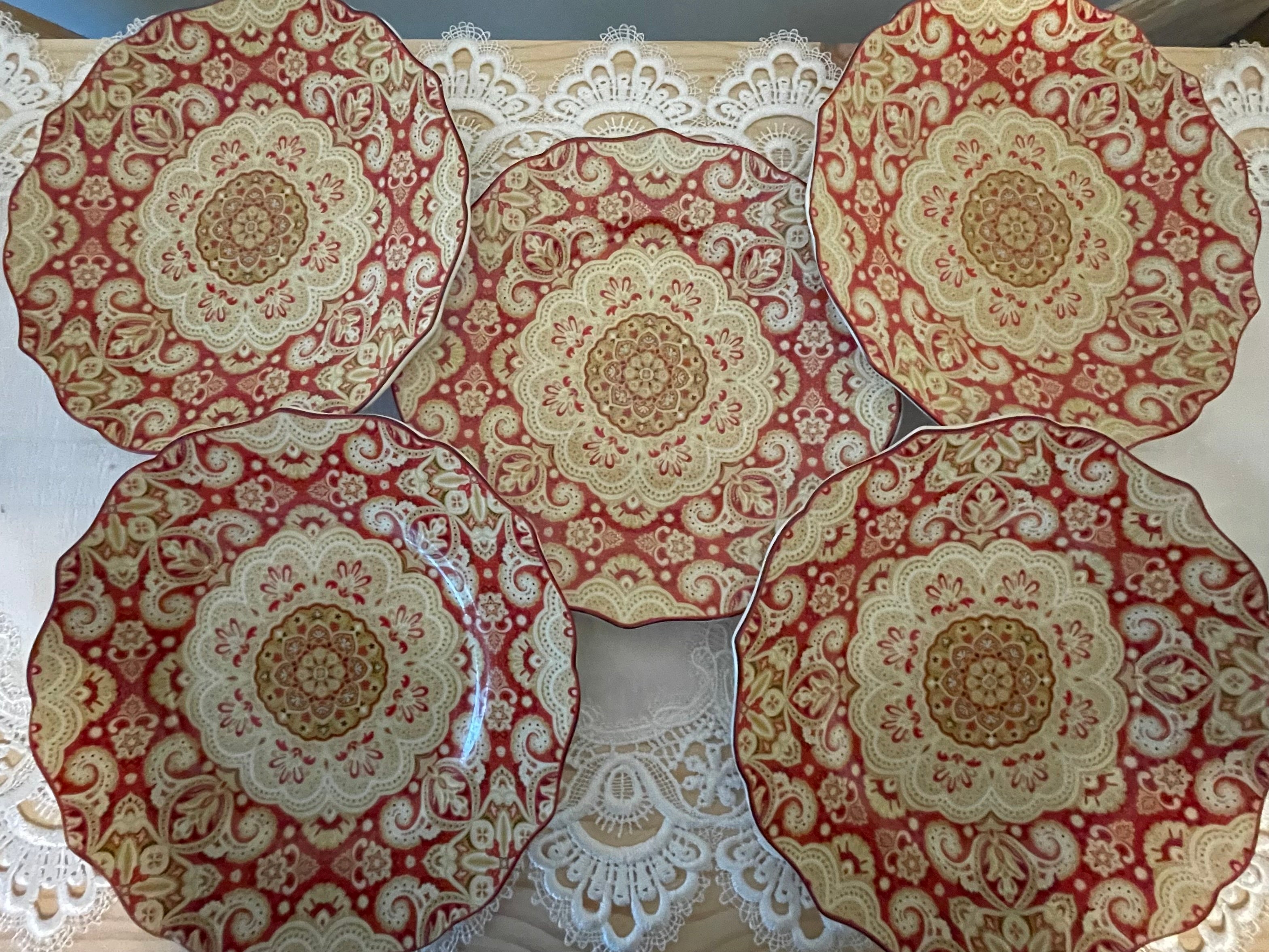 222 Fifth Lyria Saffron 8.5” plates