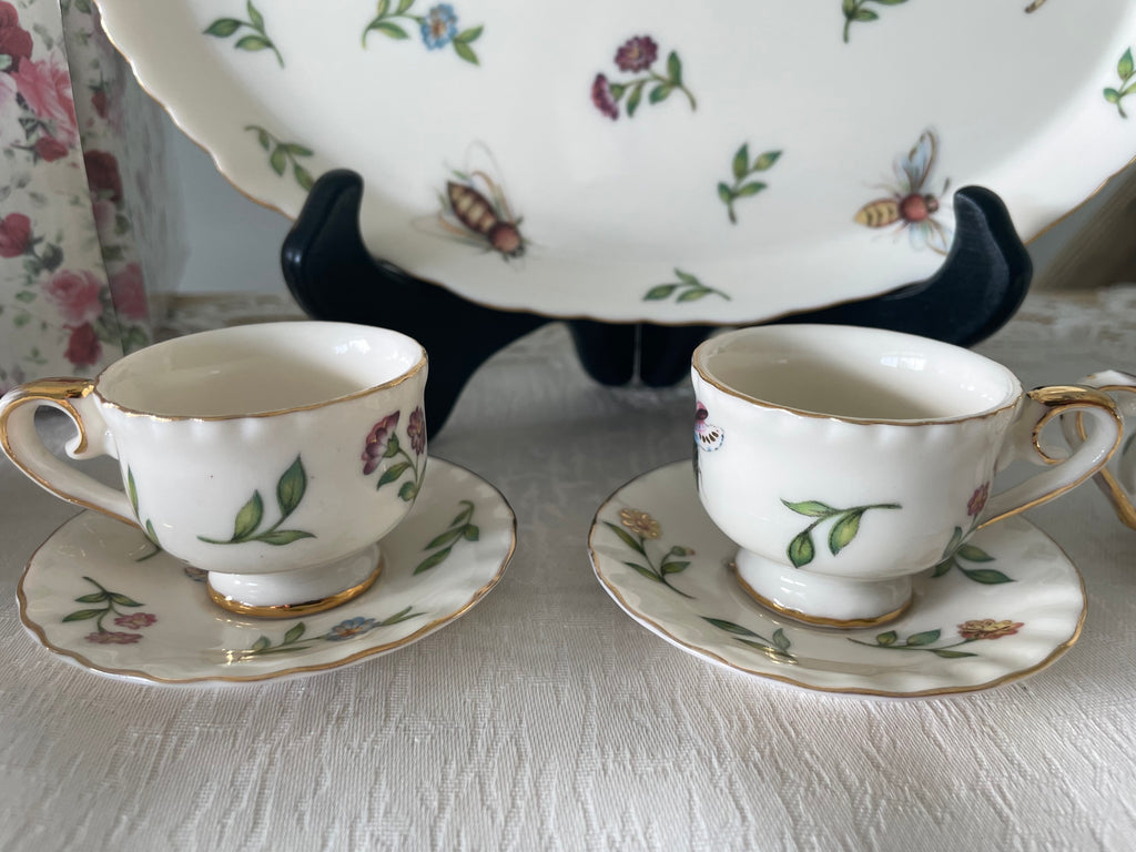 Adorable "Garden Tea Party" porcelain miniature tea set