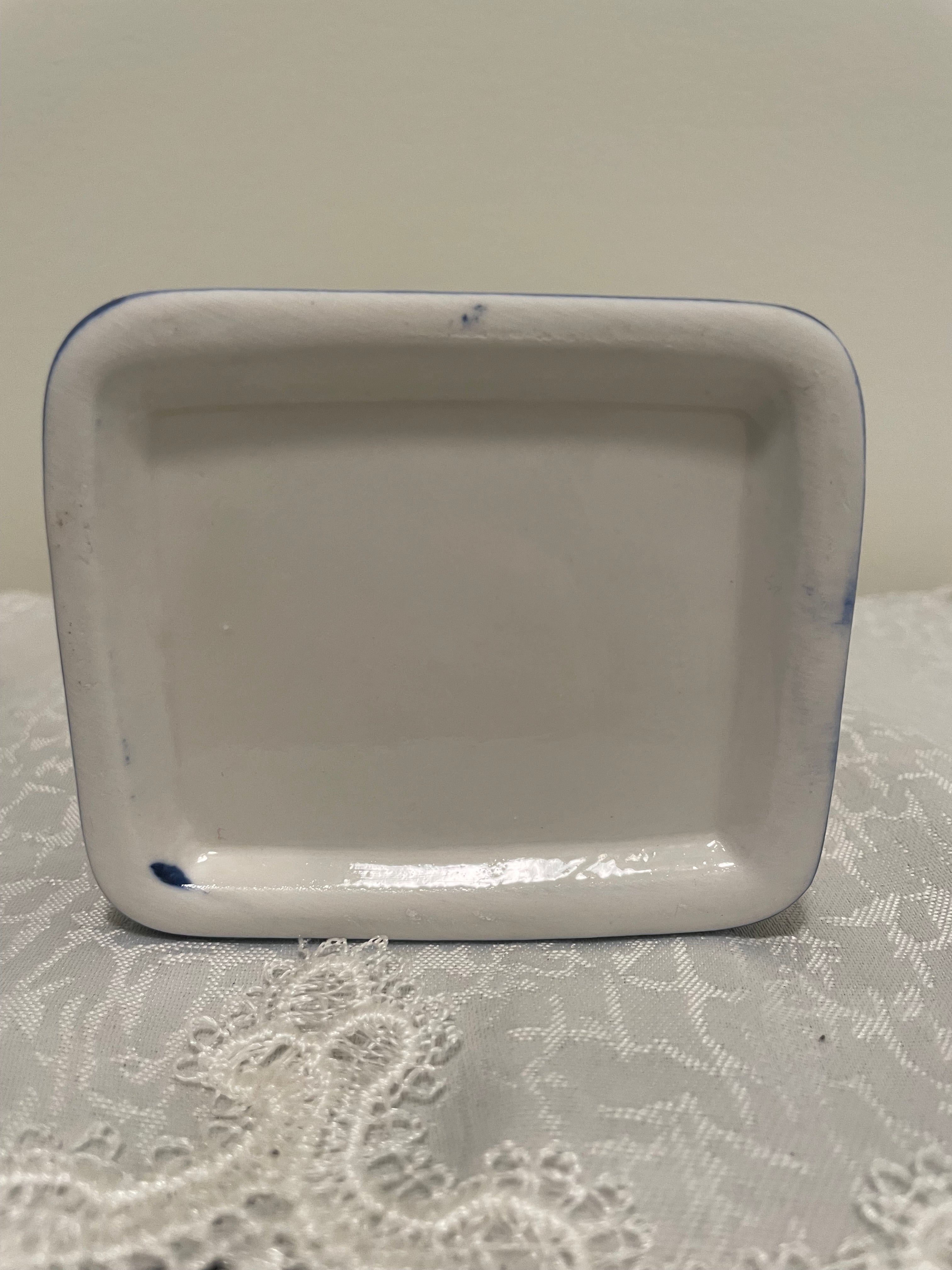 Blue and White tea bag holder