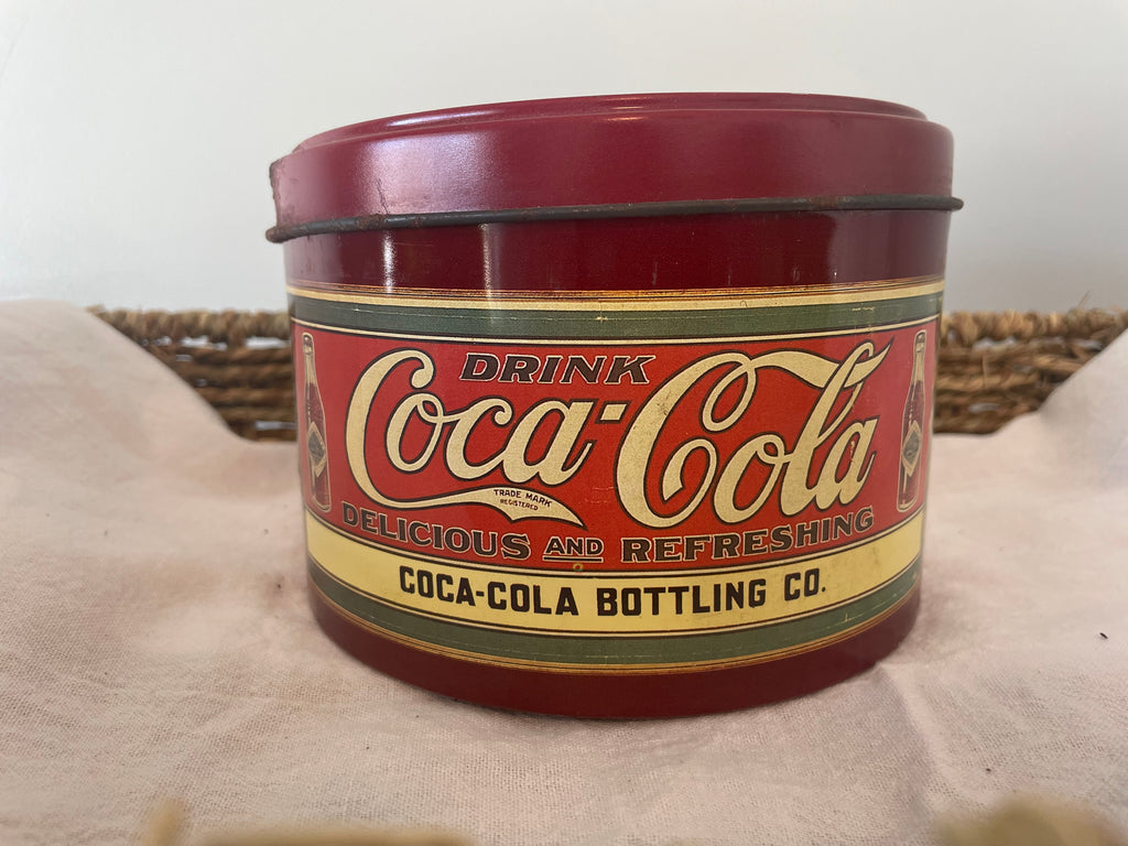 Mid 1980s Coca-Cola decorative round tin
