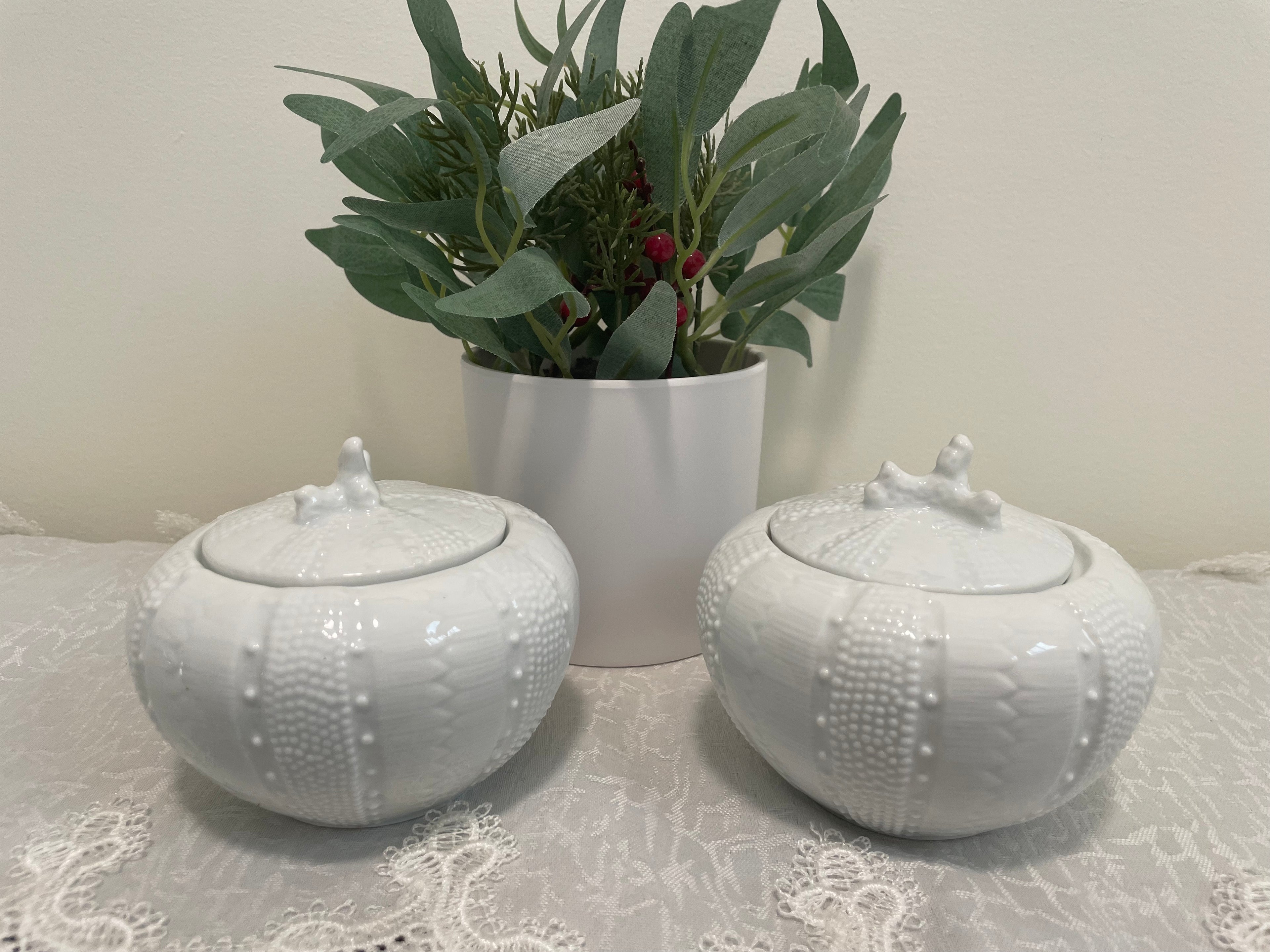 Paris Royal Porcelain Sea Urchin trinket holders