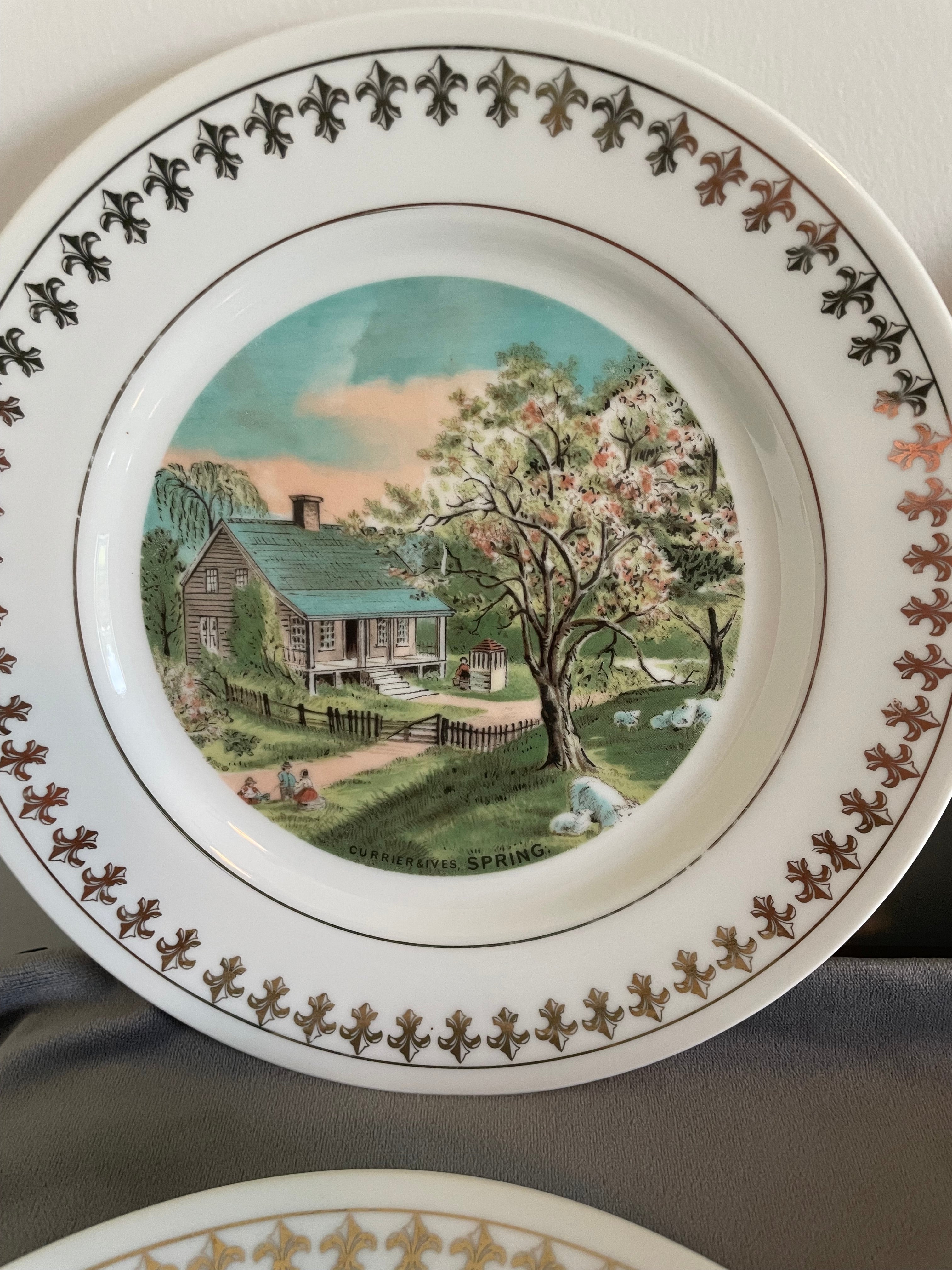 Currier & Ives “The Four Seasons” 1980 plates