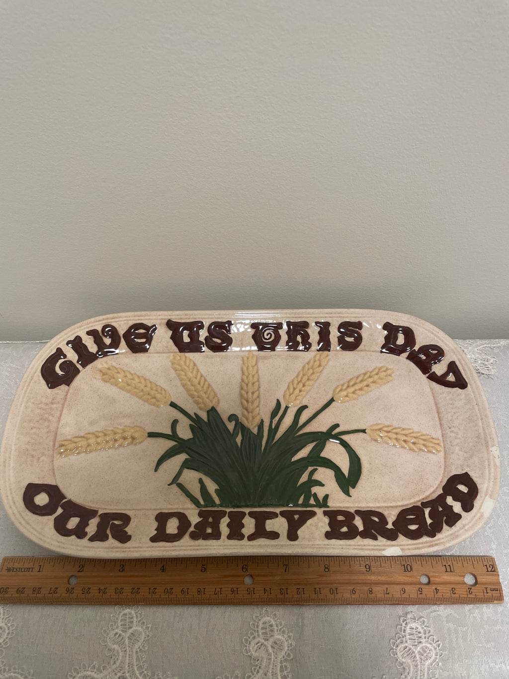 Vintage Holland Mold "Give Us This Day Our Daily Bread" platter