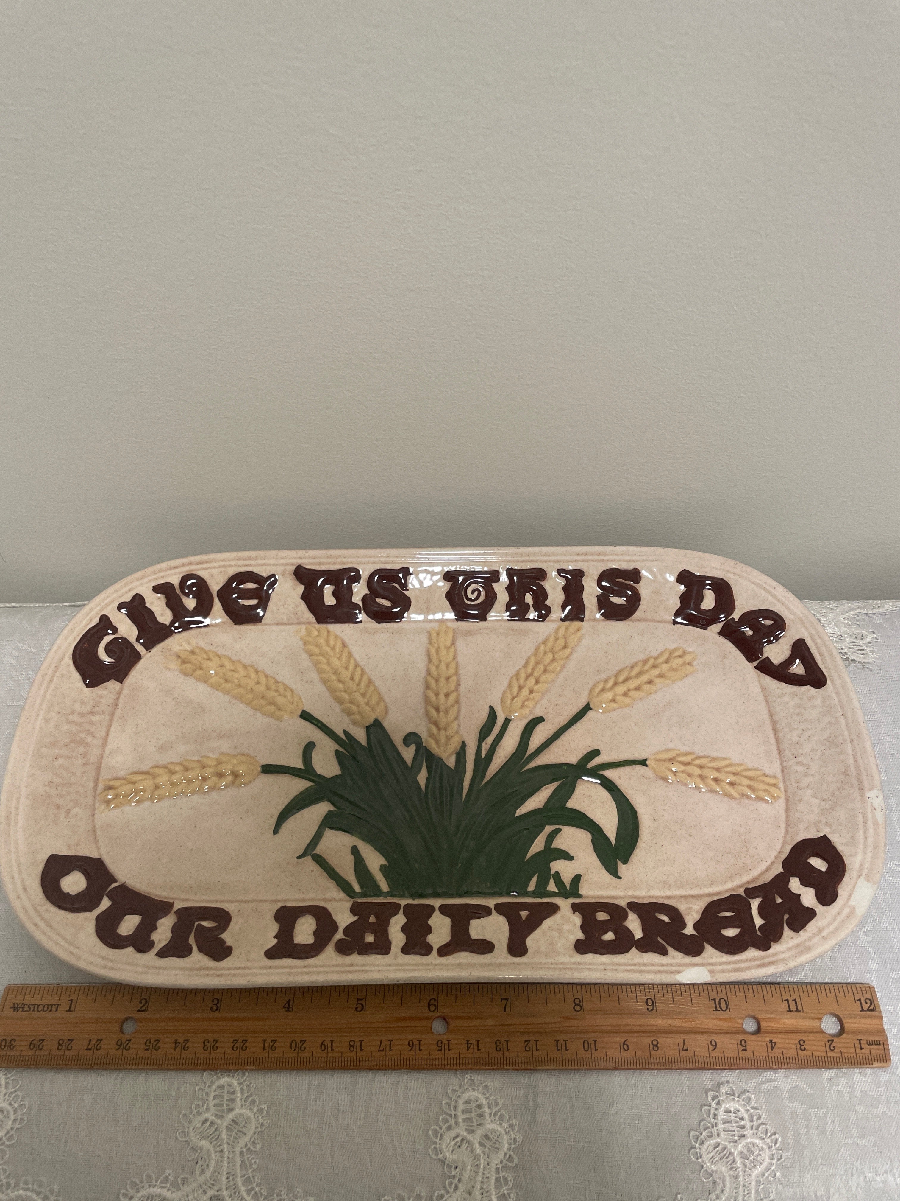 Vintage Holland Mold "Give Us This Day Our Daily Bread" platter
