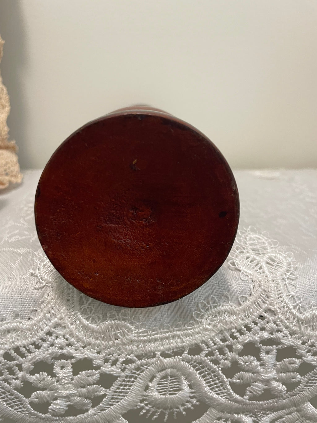 Hand carved two-toned floral wood vase