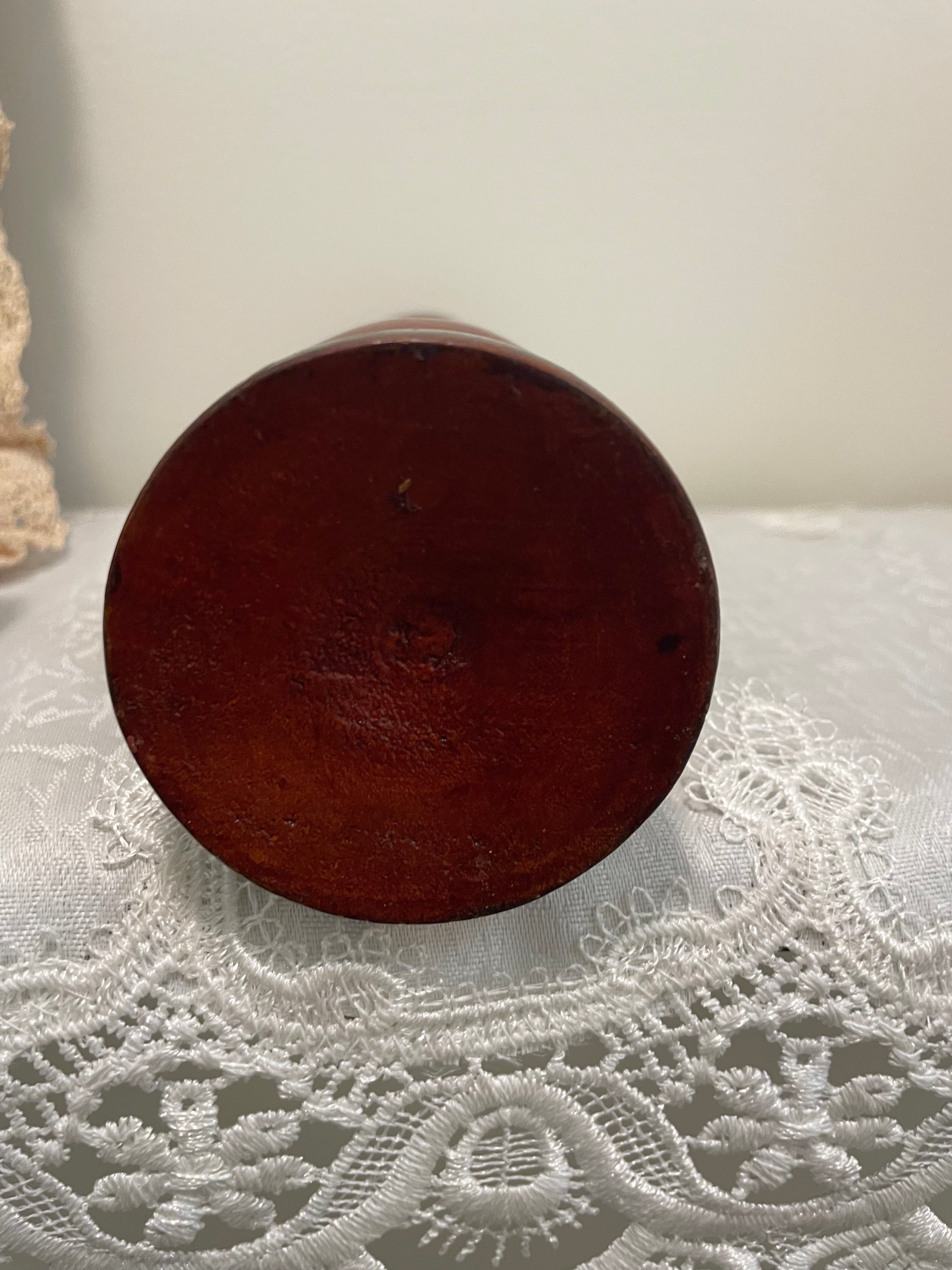Hand carved two-toned floral wood vase