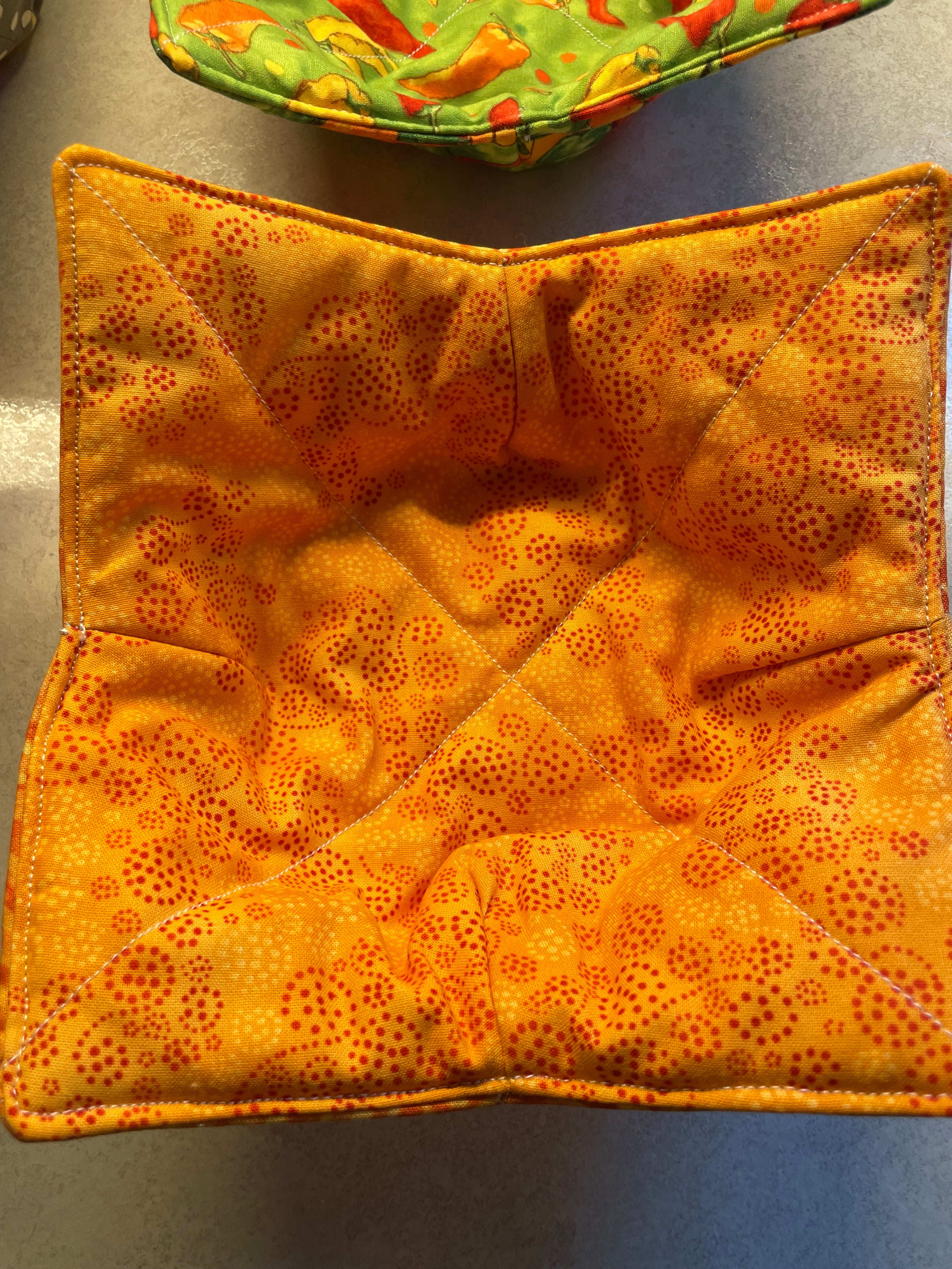 Handmade fabric bowl cozy - Set of 4