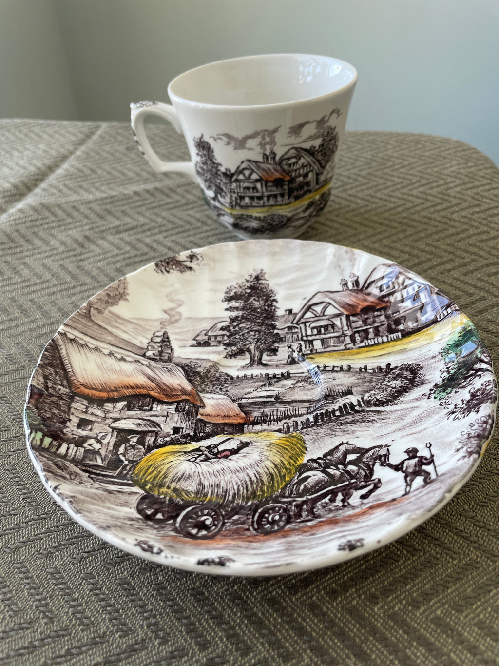 Vintage Yorkshire Staffordshire Ironstone Tea cup and saucer