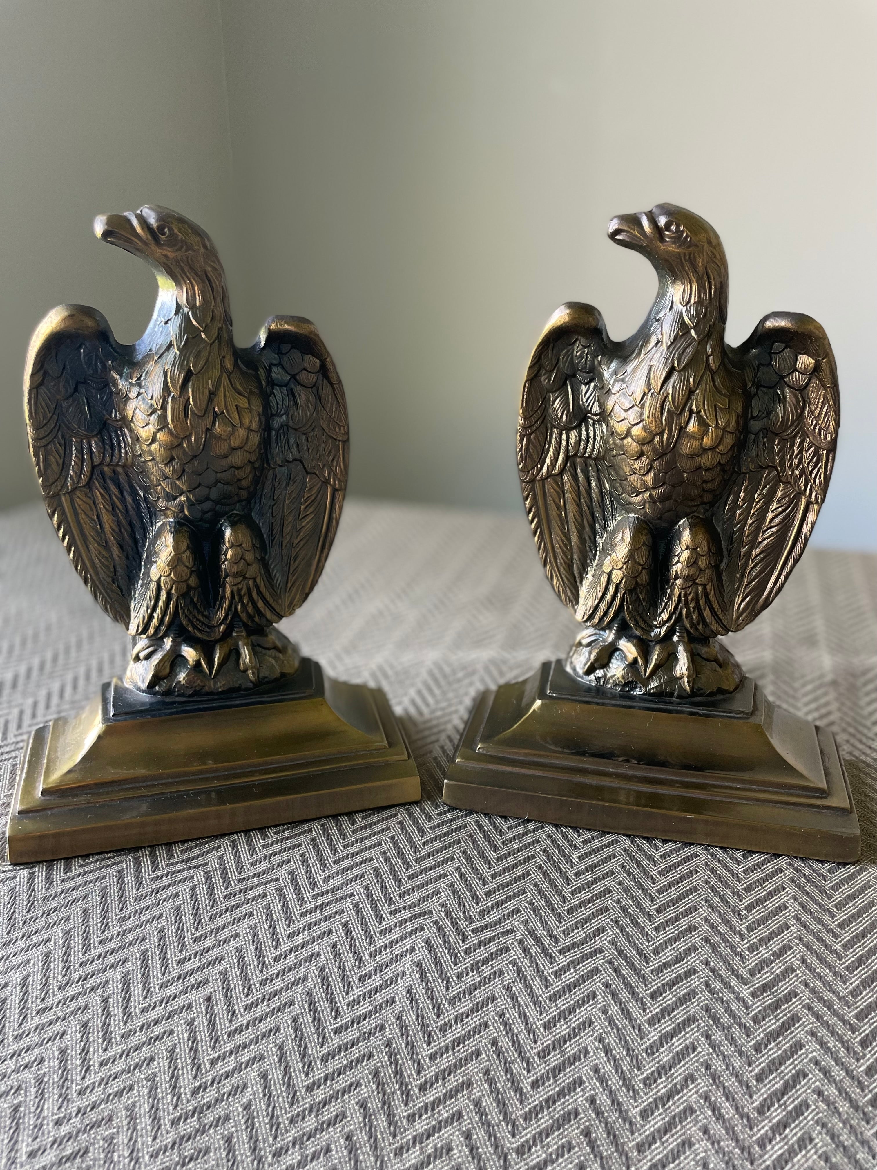 Emig American Eagle cast metal bookends