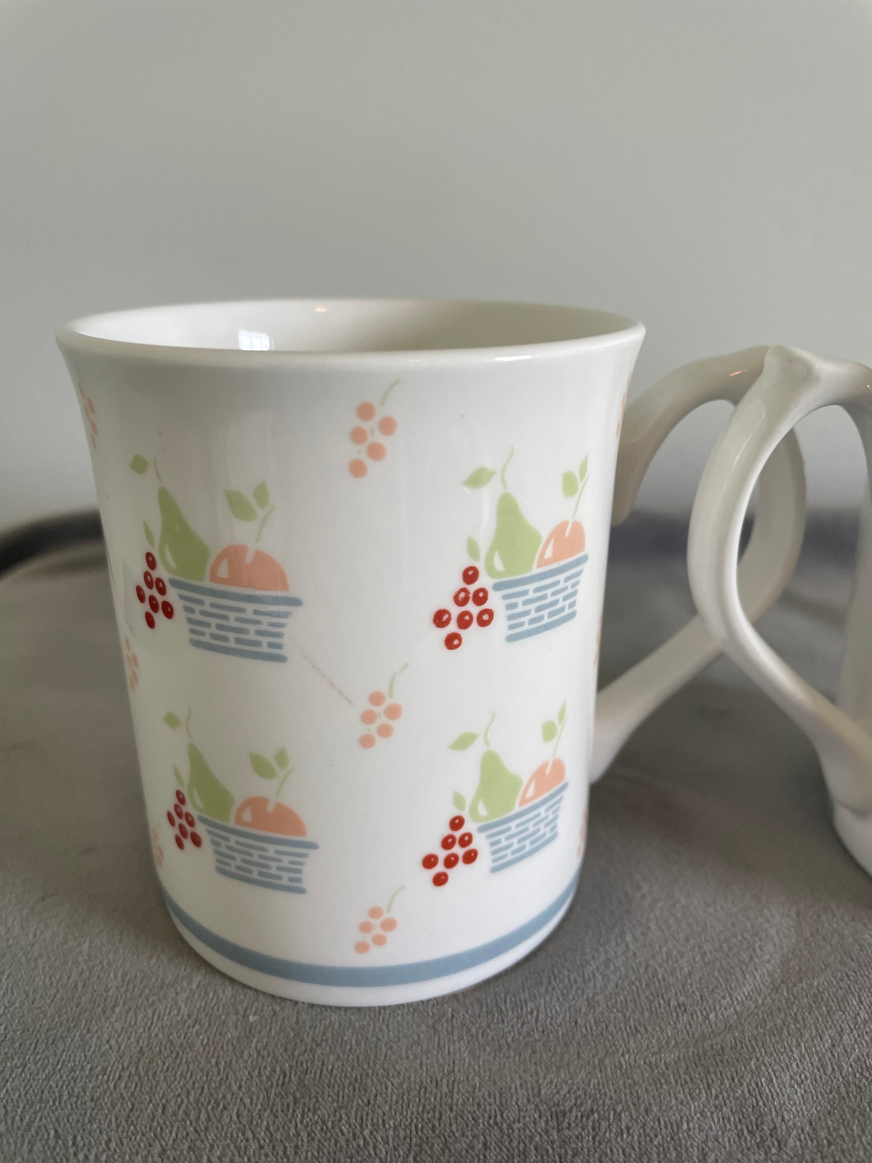 Elizabethan Staffordshire "Apples & Pears" mugs