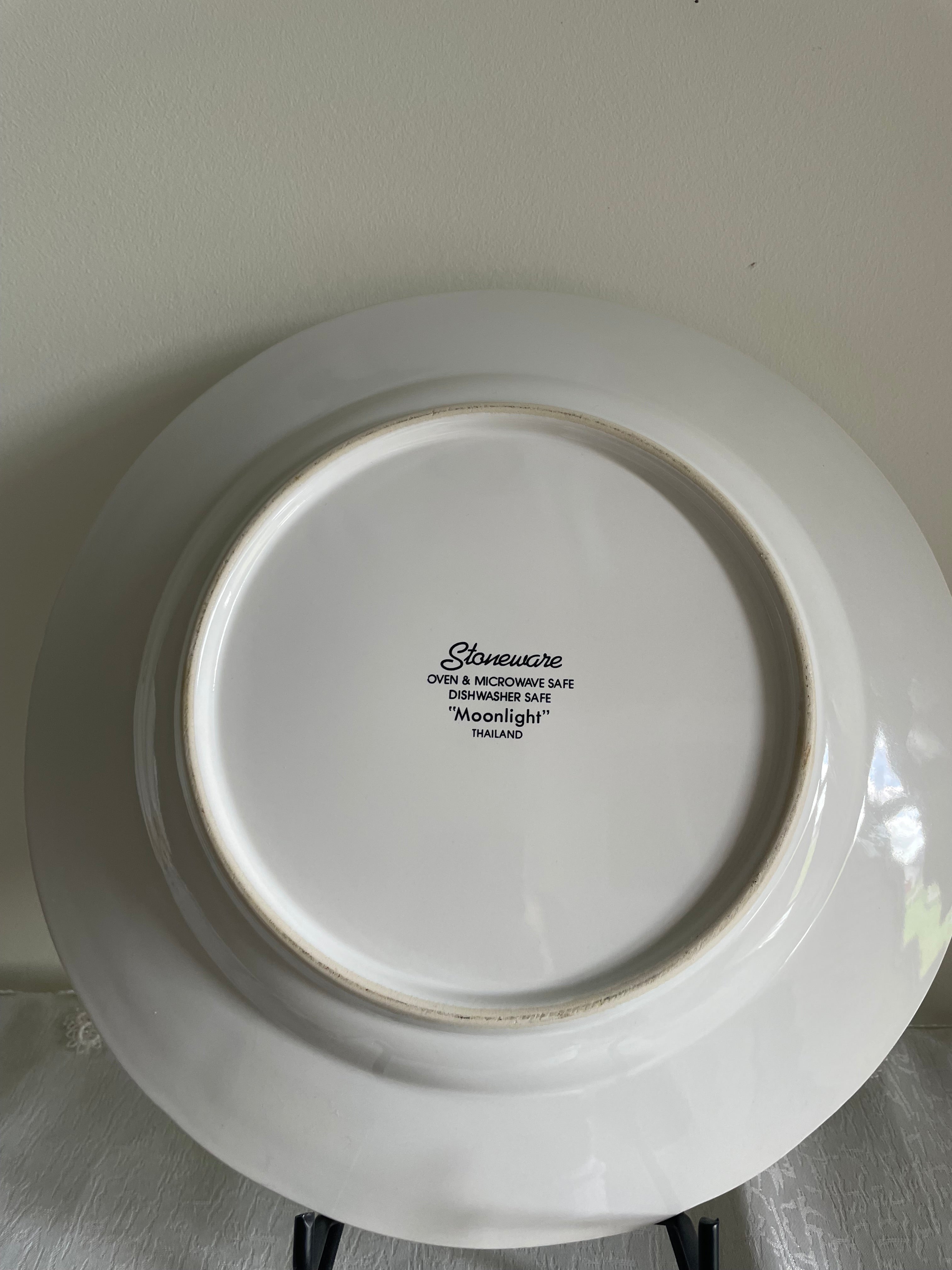 Moonlight goose stoneware plate