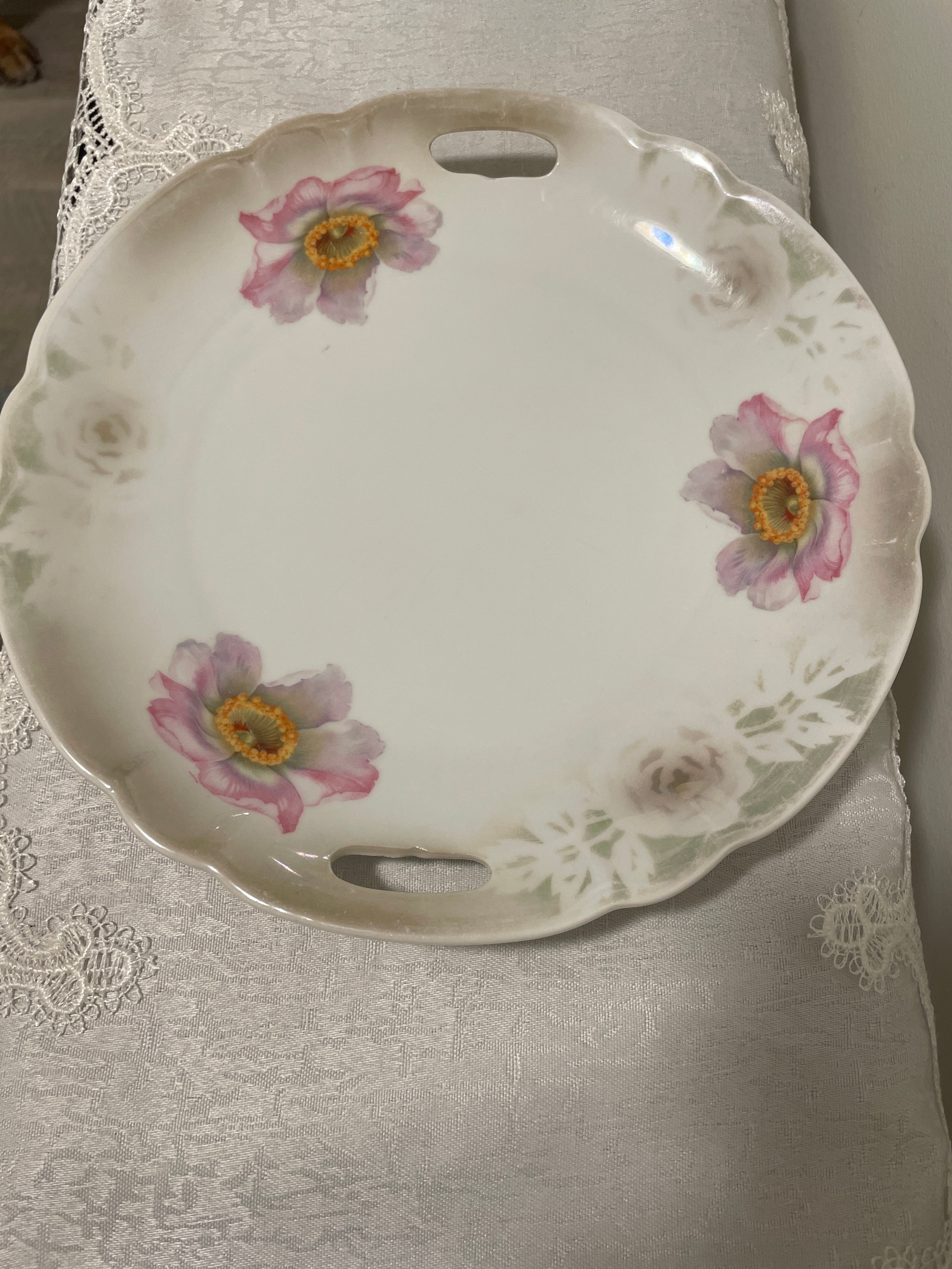 Antique Schonwald Oremont handled cake plate