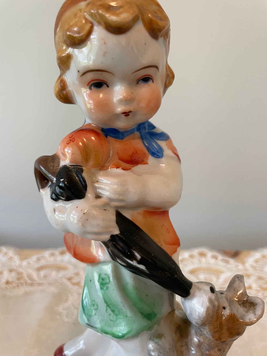 Vintage Japan hand painted boy and girl figurines