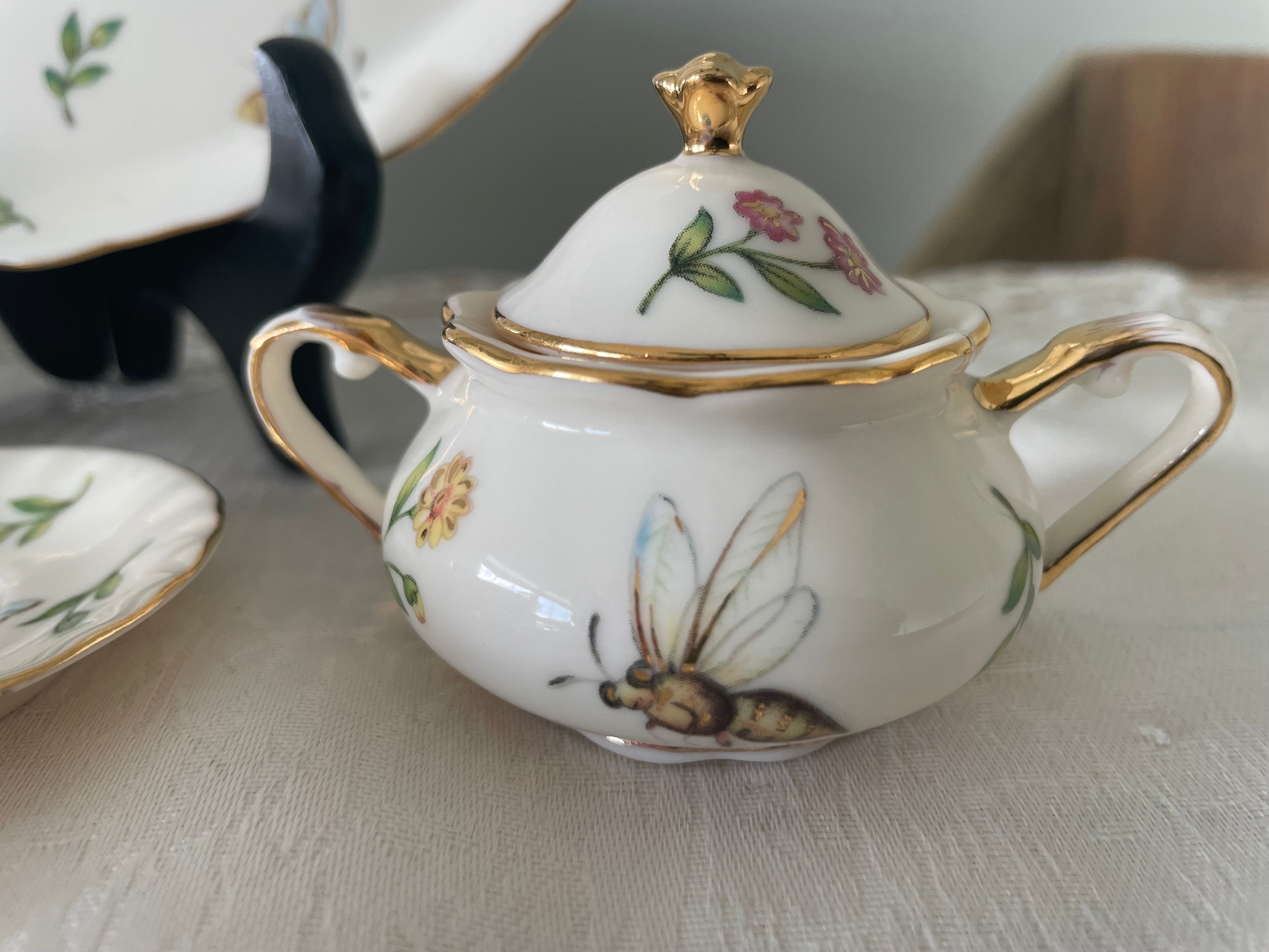 Adorable "Garden Tea Party" porcelain miniature tea set