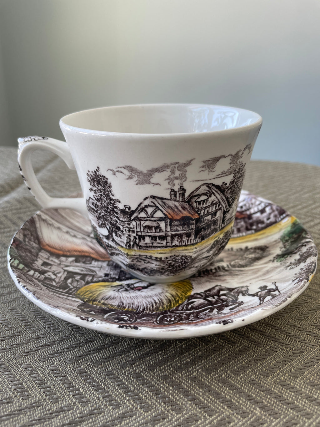 Vintage Yorkshire Staffordshire Ironstone Tea cup and saucer