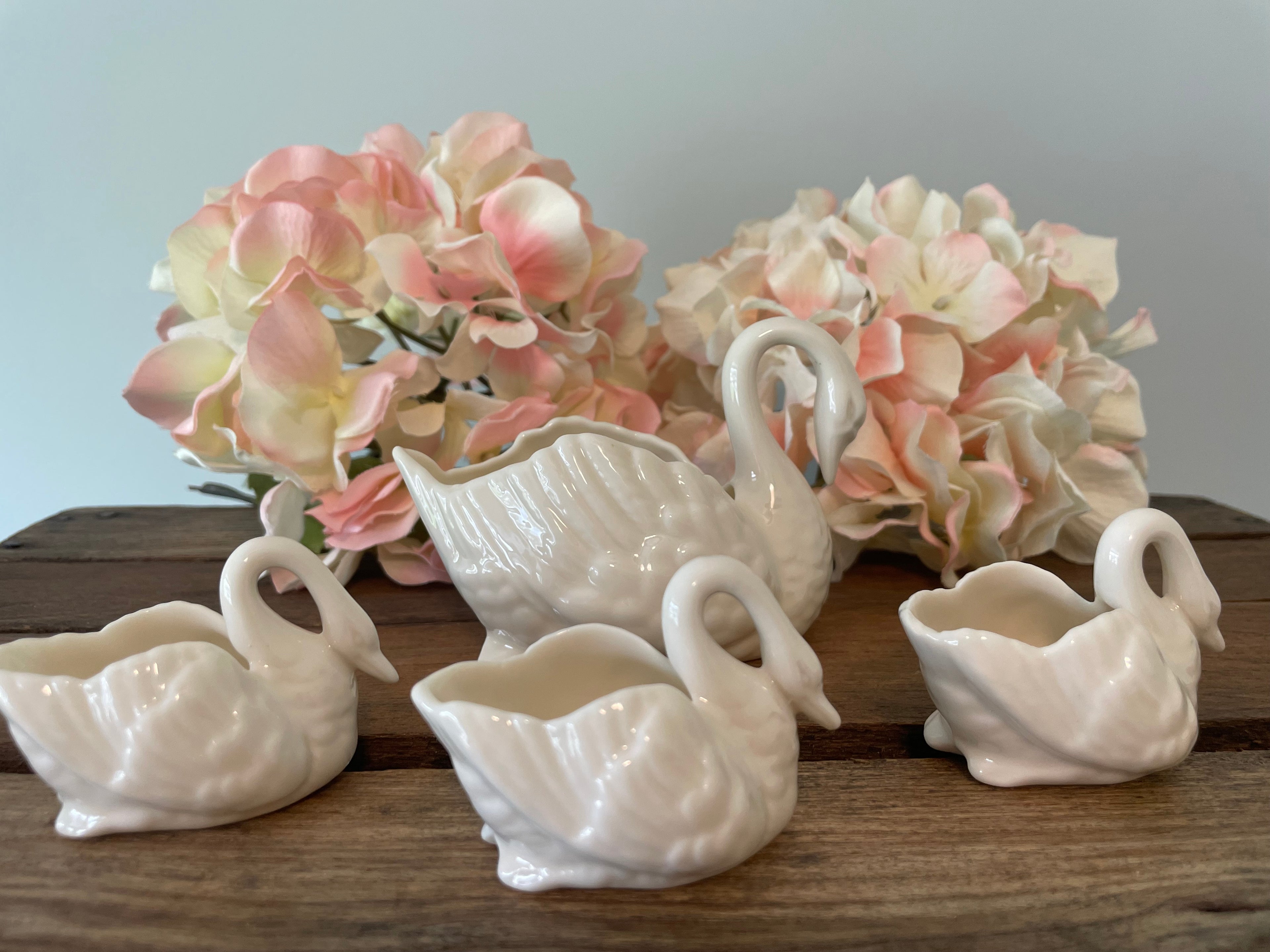 Vintage Lenox Ivory Swans porcelain dish