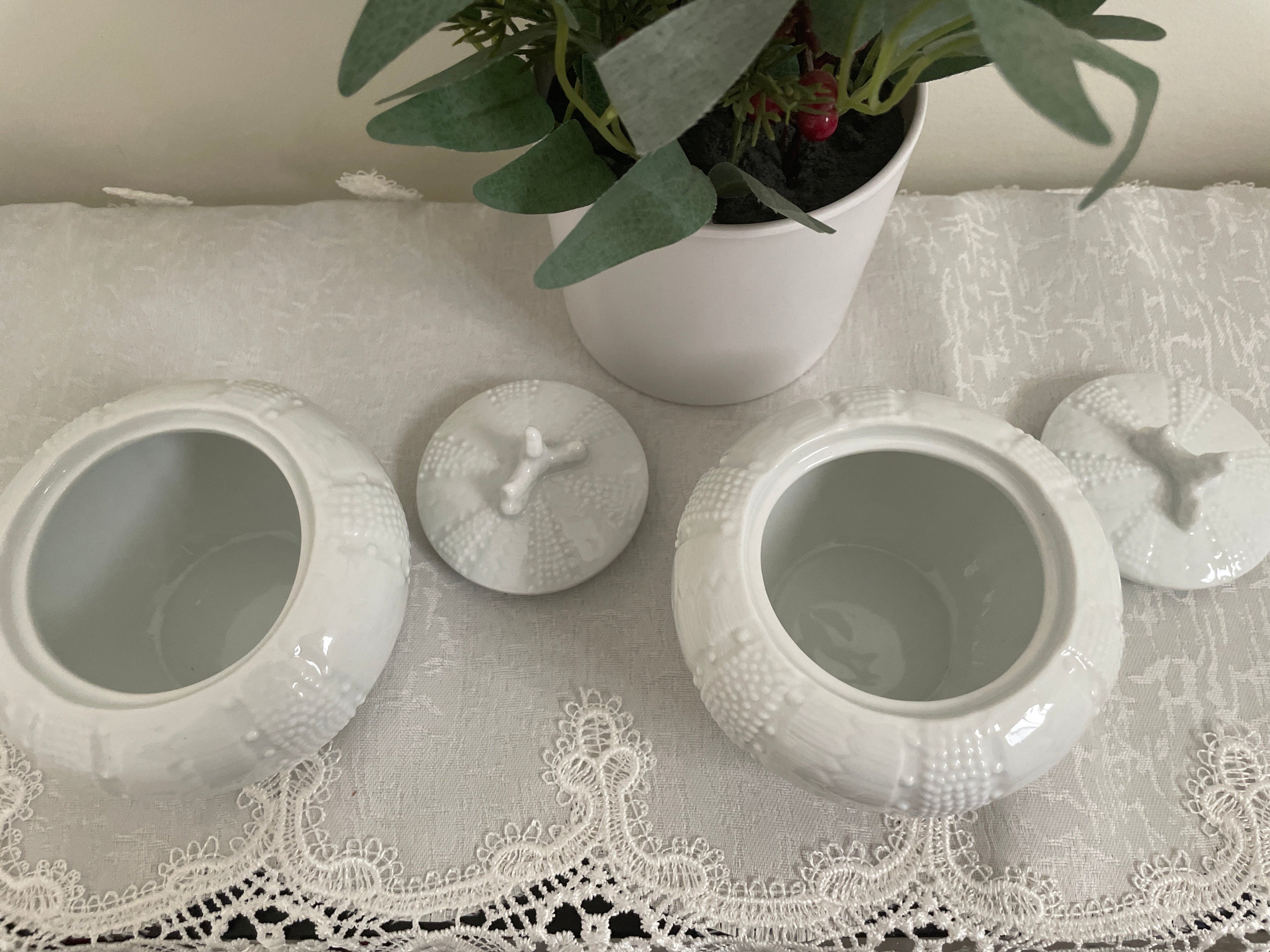 Paris Royal Porcelain Sea Urchin trinket holders
