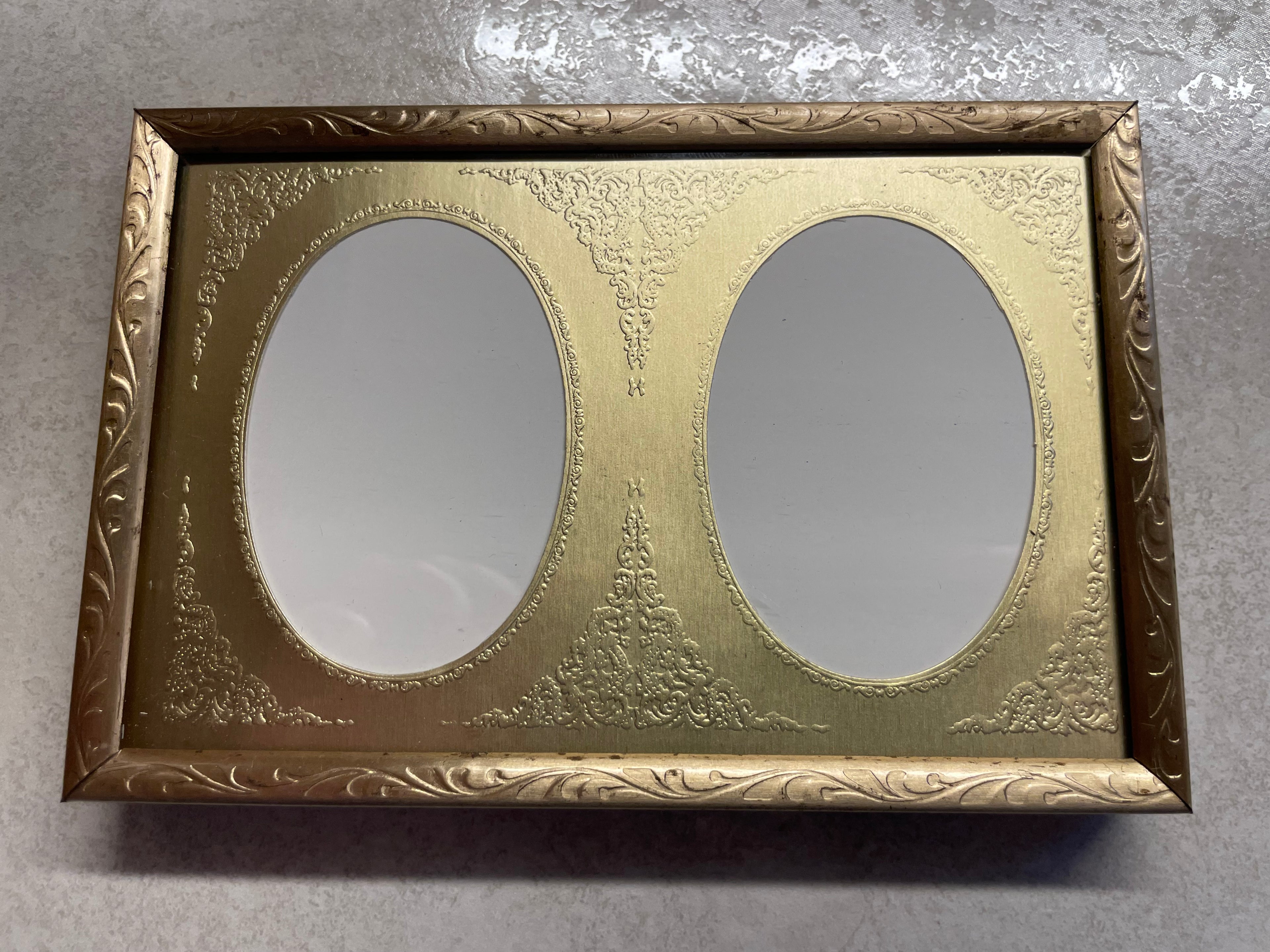 Two picture gold frame