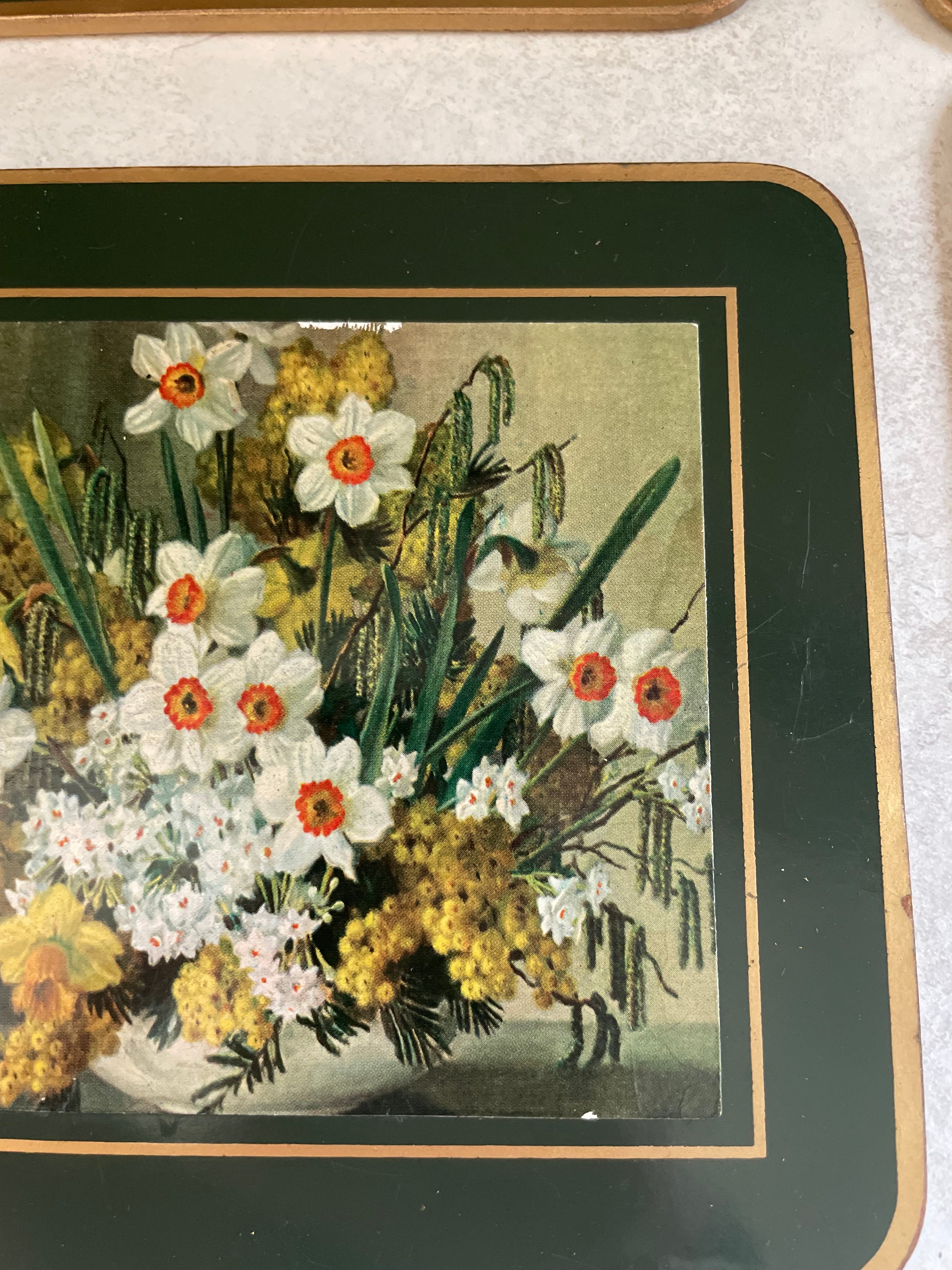 Clover Leaf cork-backed table mats