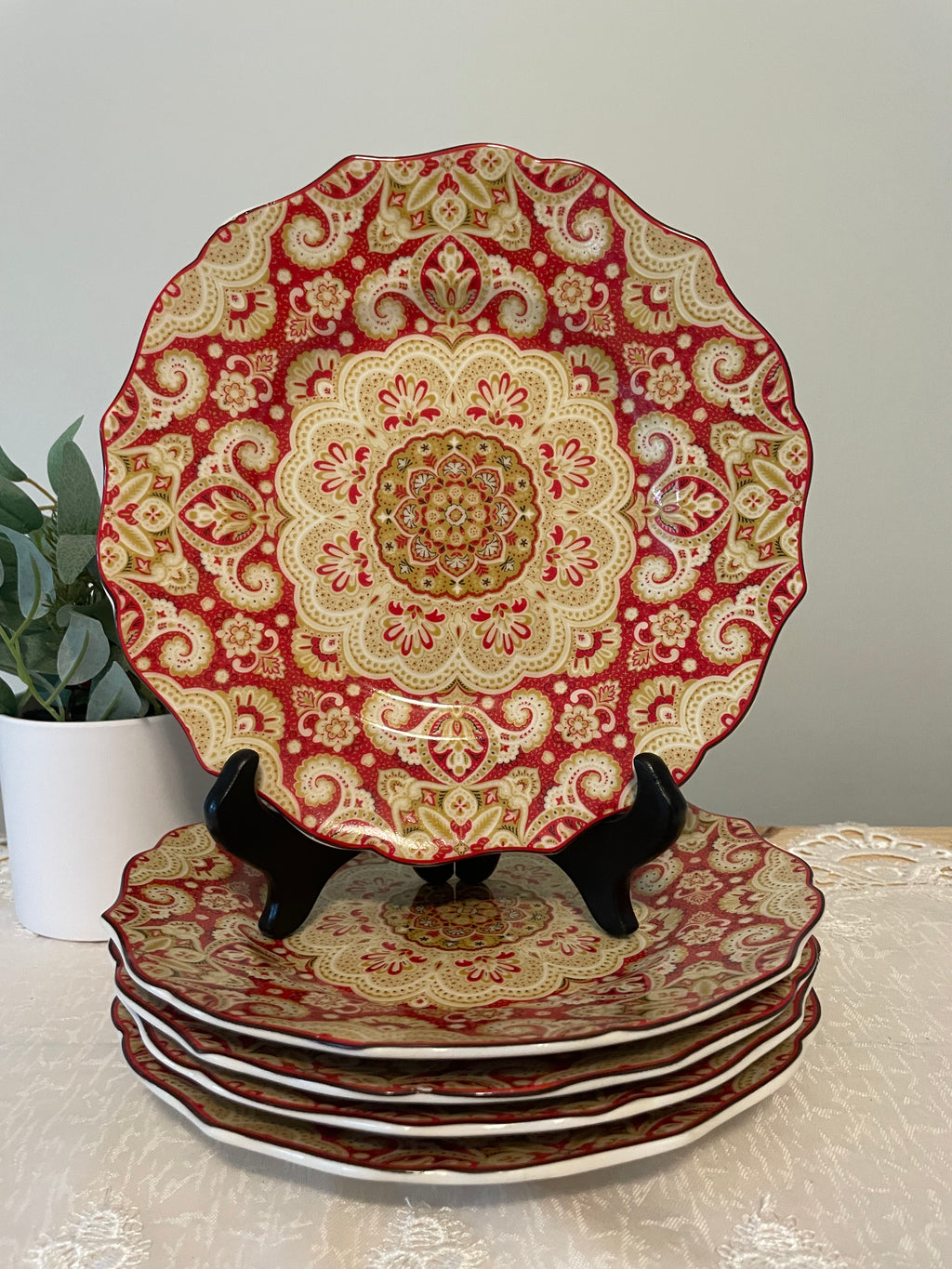222 Fifth Lyria Saffron 8.5” plates