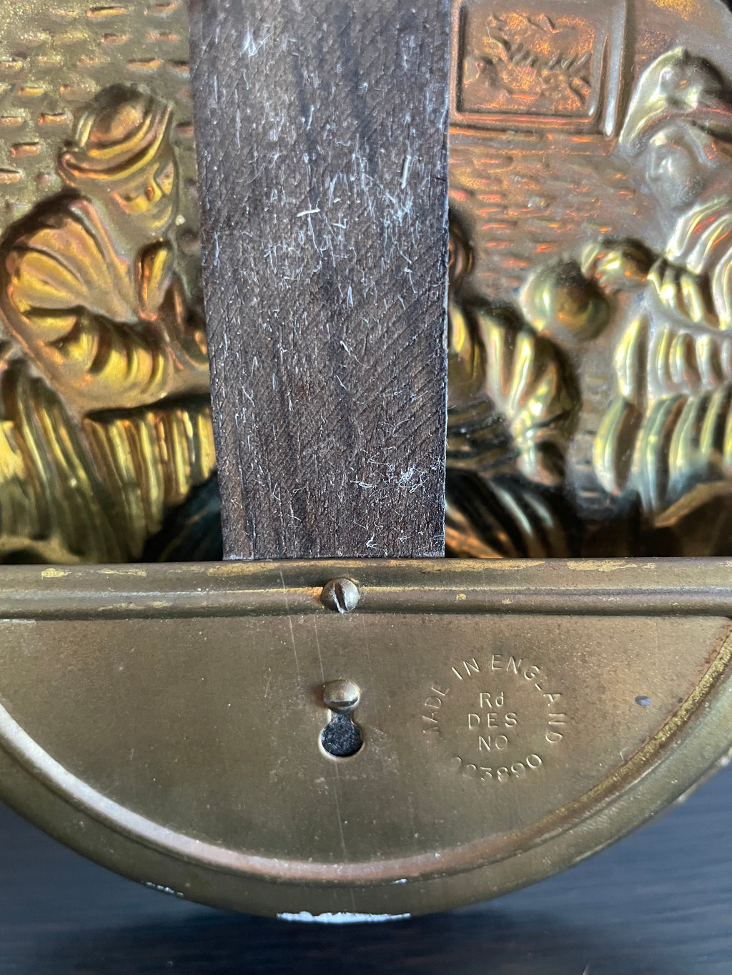 Vintage brass England bed warmer